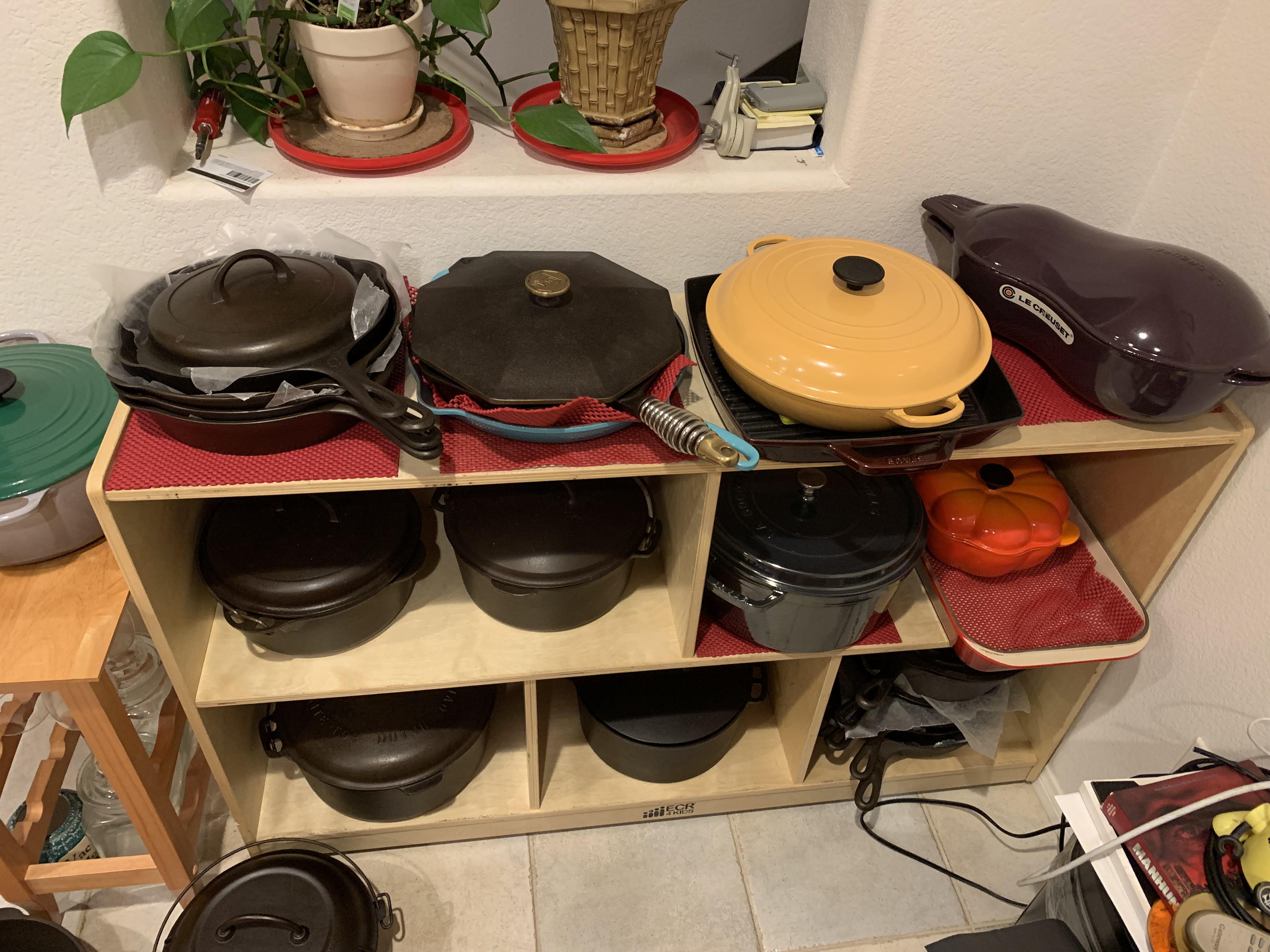 Rearranged my cast iron shelf . I am running out of space to store my