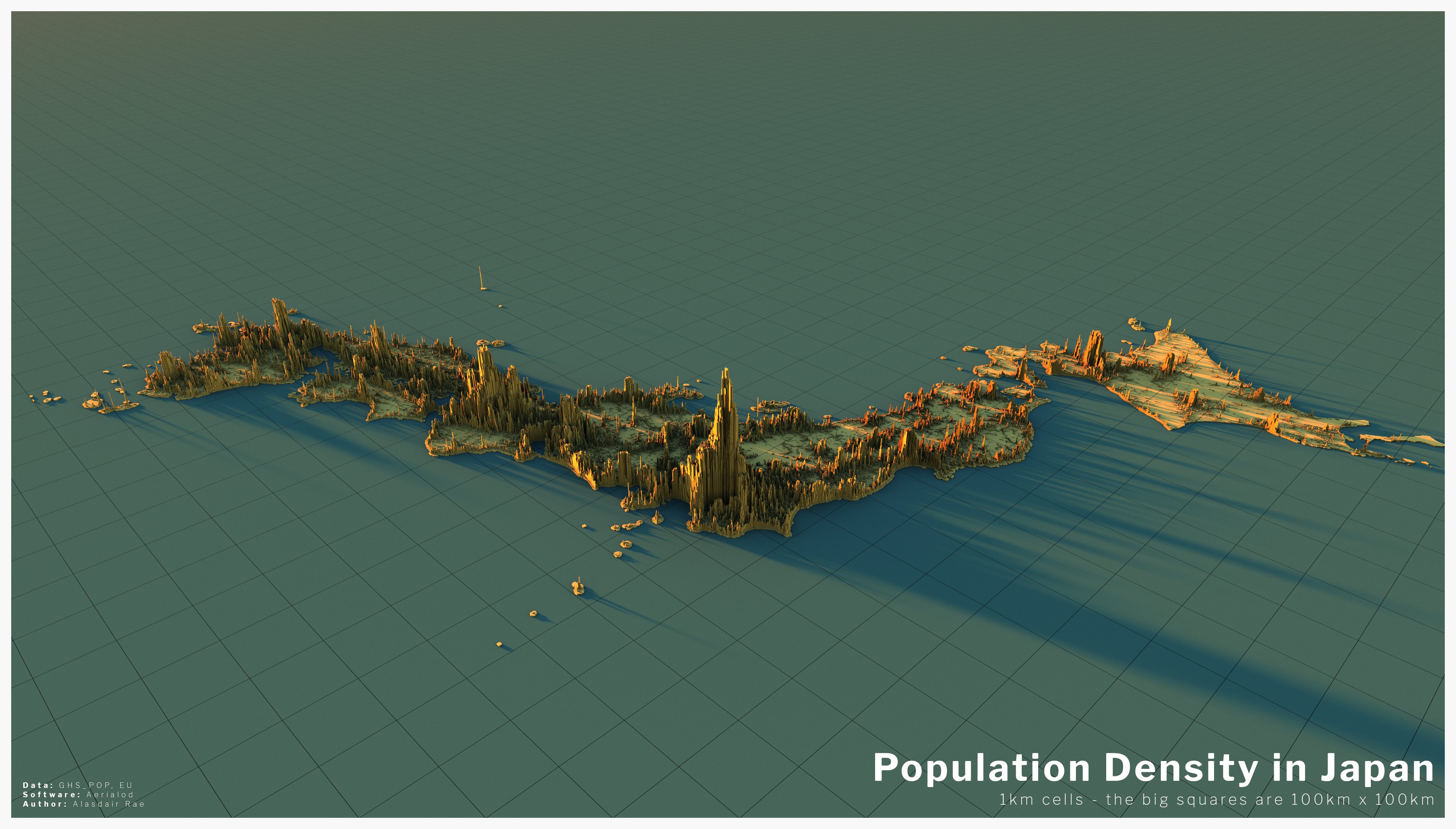 Population density map of Japan. r/MapPorn