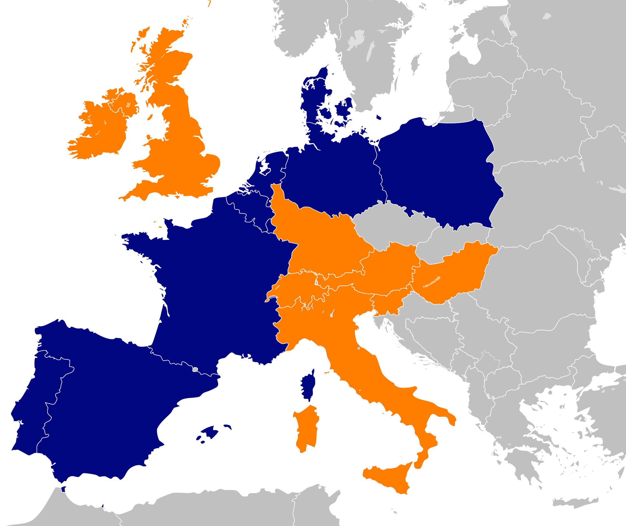 Aldi Frankrijk Kaart Europa The best way to divide Europe Aldi Nord Europe and Aldi Süd Europe