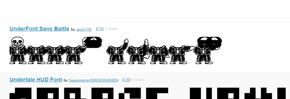 There is a typography font based in Sans' sprites Undertale