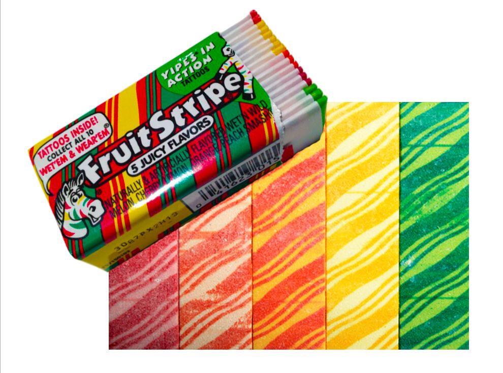Fruit Stripe Bubble Gum!