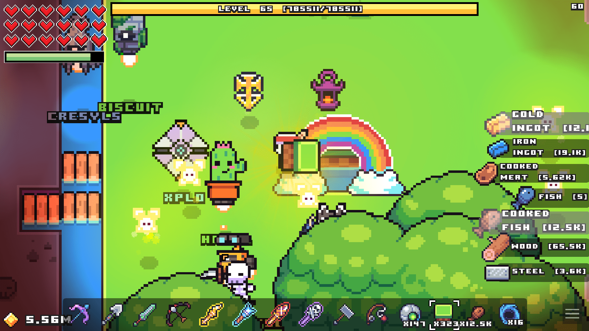 How can I landfill the tile behind the rainbow? Forager