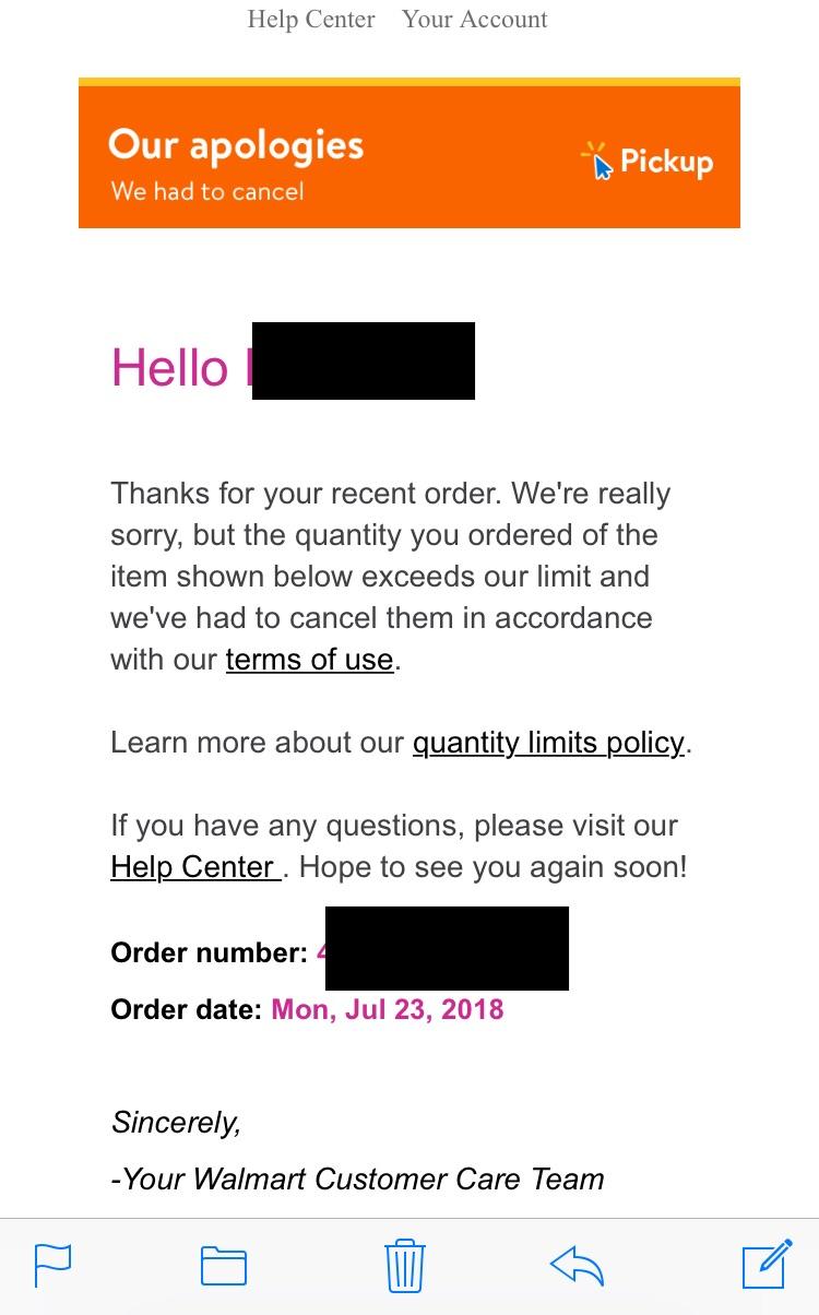 Walmart cancelling orders for PS4PRO edition for no reason, I only