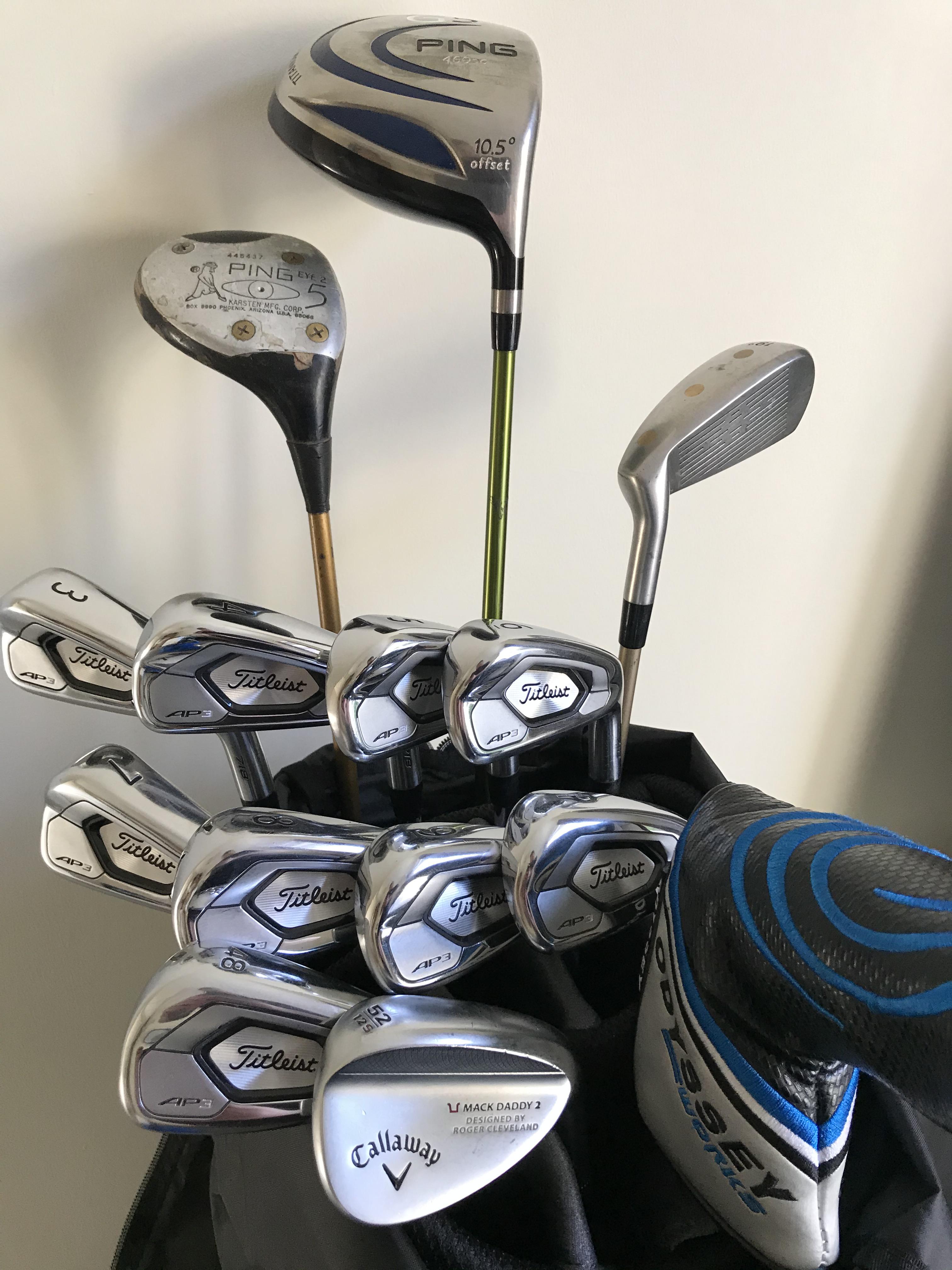 Second hand clubs assembled! Can’t wait for the Spring time r/golf