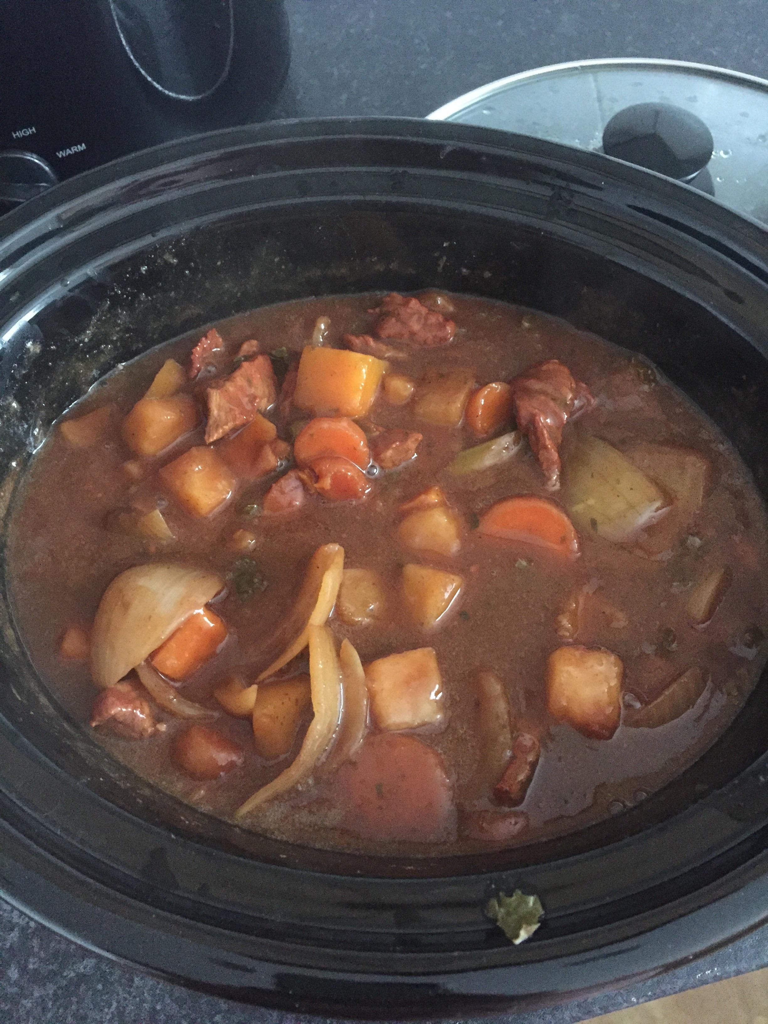 My first ever slow cooked meal. Beef and vegetable stew. r/slowcooking