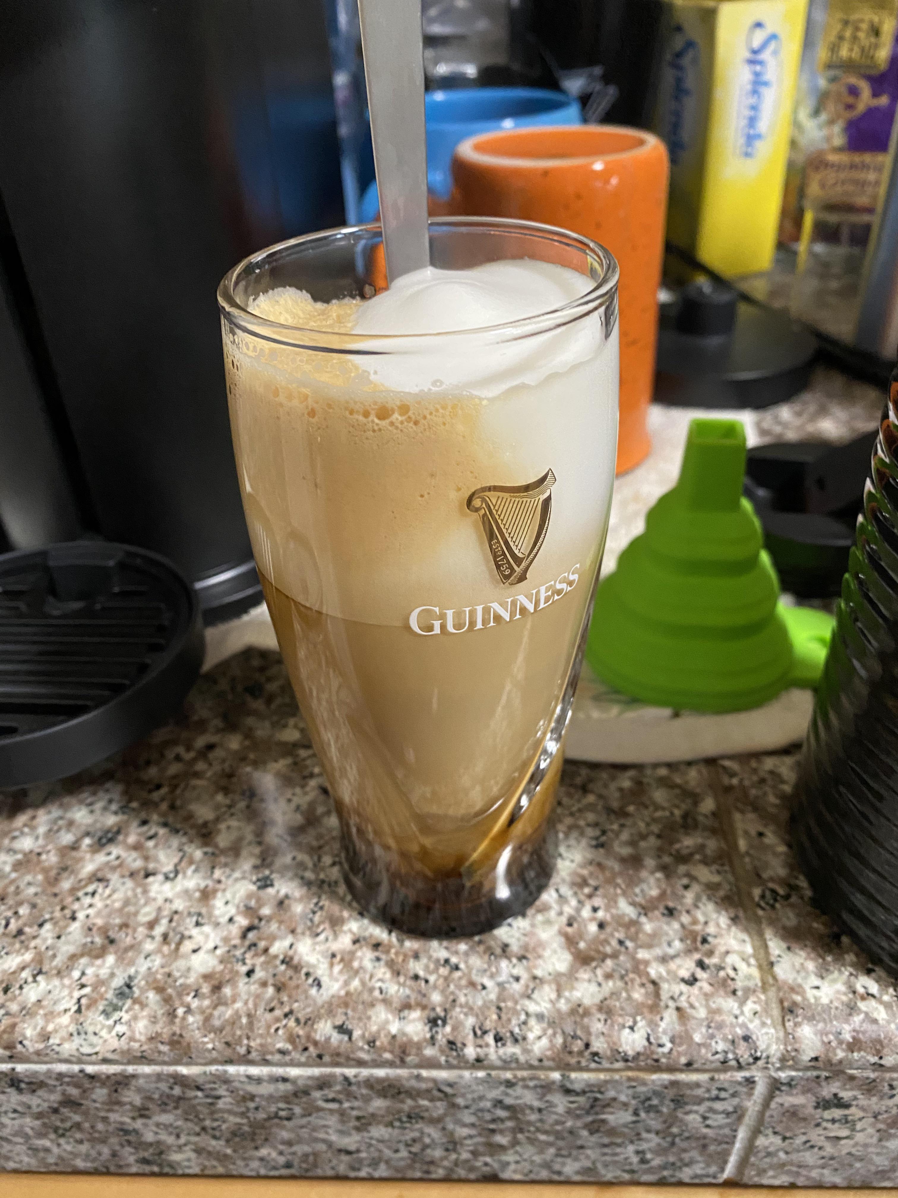 Chiaro & milk in my half pint Guinness glass r/nespresso