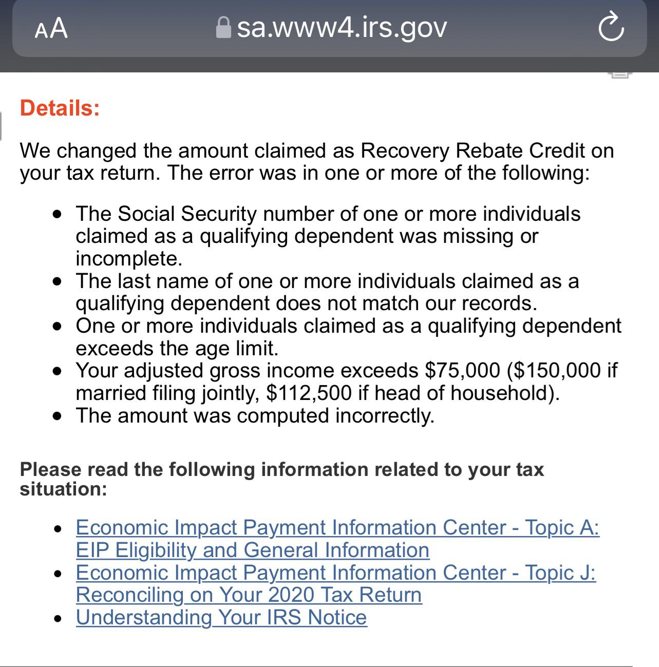 NEED HELP WITH TAXES ; what does this mean?? i had filed for my taxes