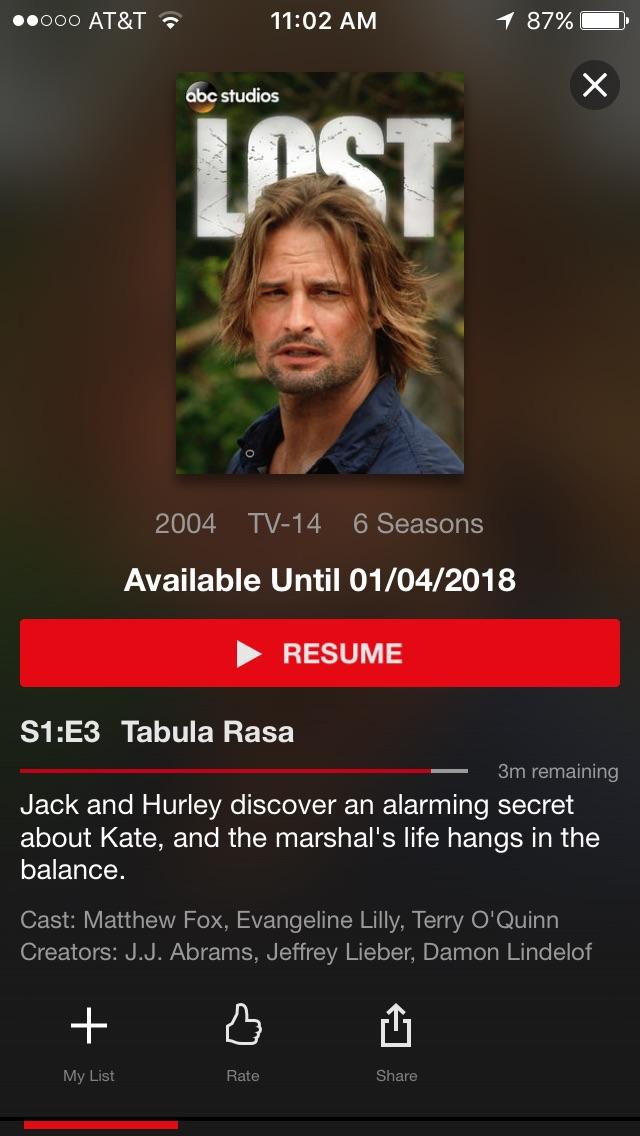 Lost is being taken off Netflix in January 4th. r/lost