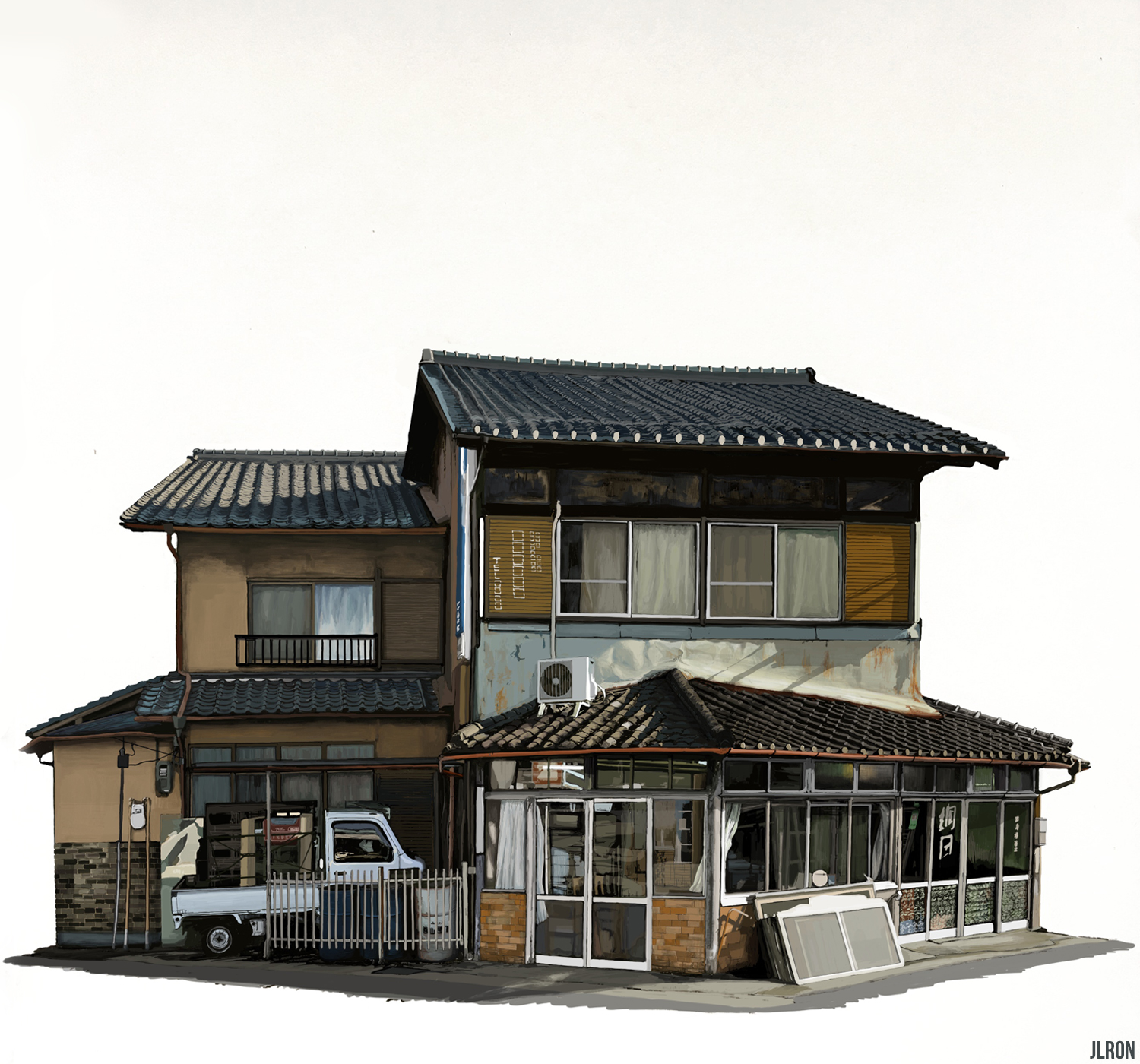 Kyoto House, Digital Painting, 1500 x 1400 r/Art