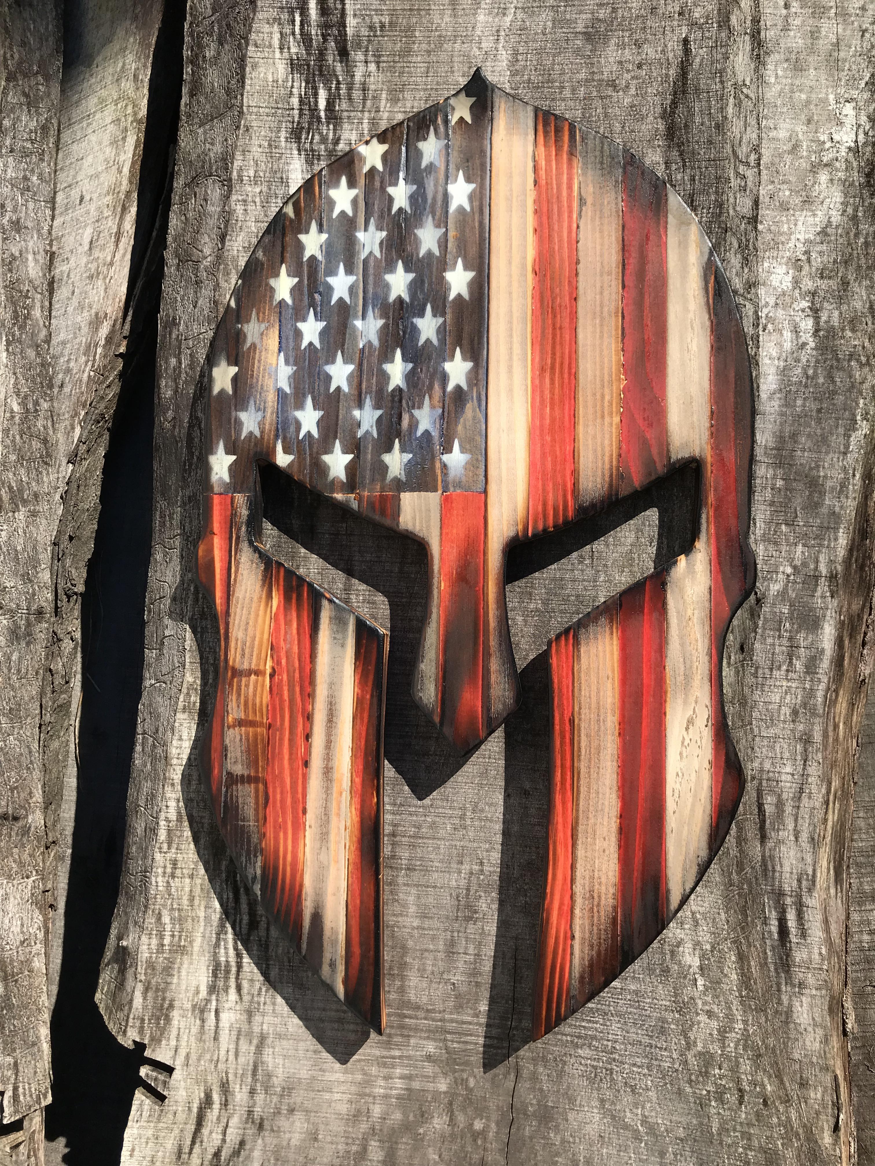 American flag spartan helmet I made. somethingimade