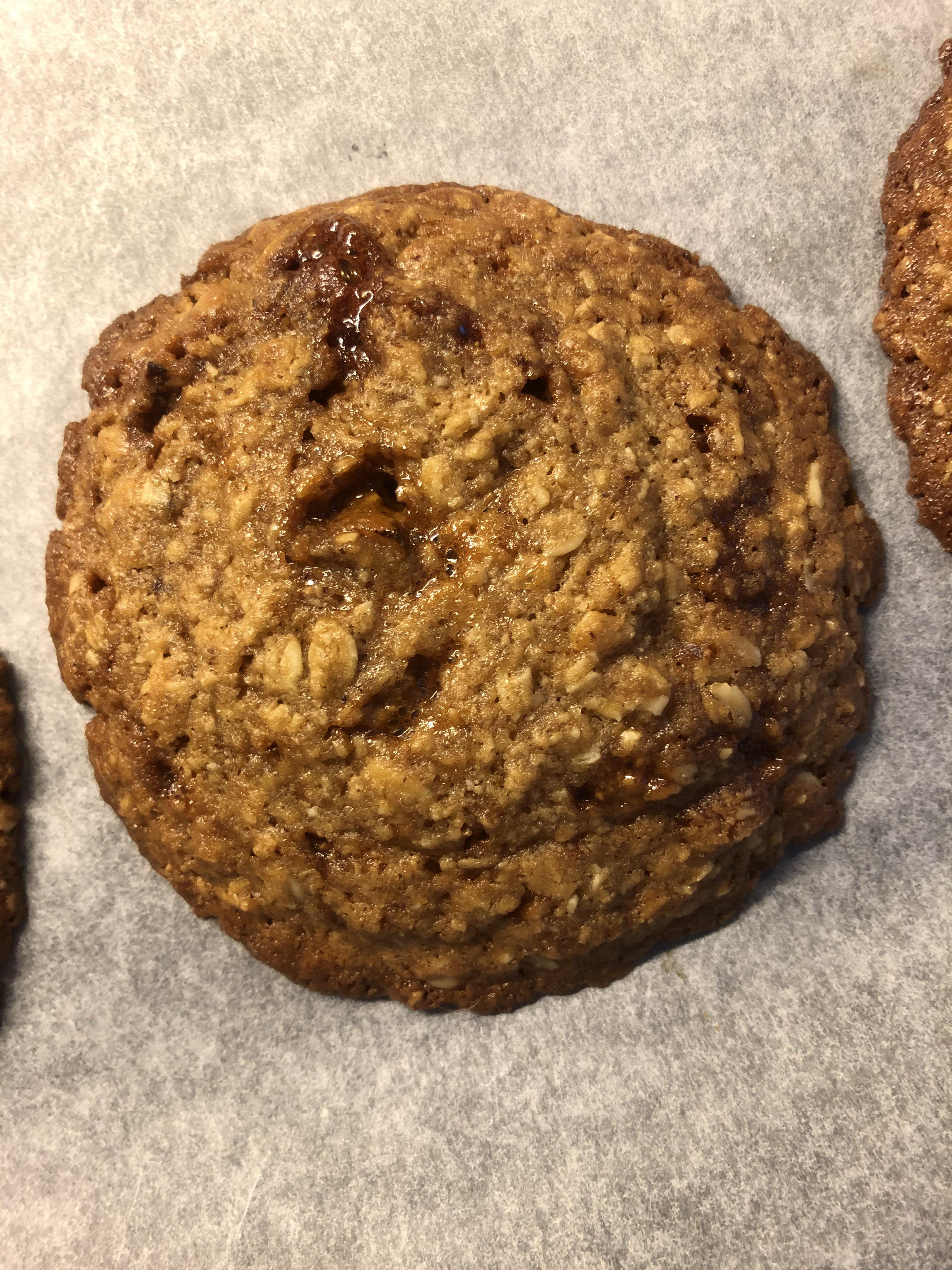 I made the oat and pecan brittle cookies from Dessert Person. Easily