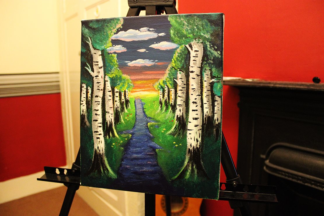 Birch, Acrylic paint, 12x10 r/Art