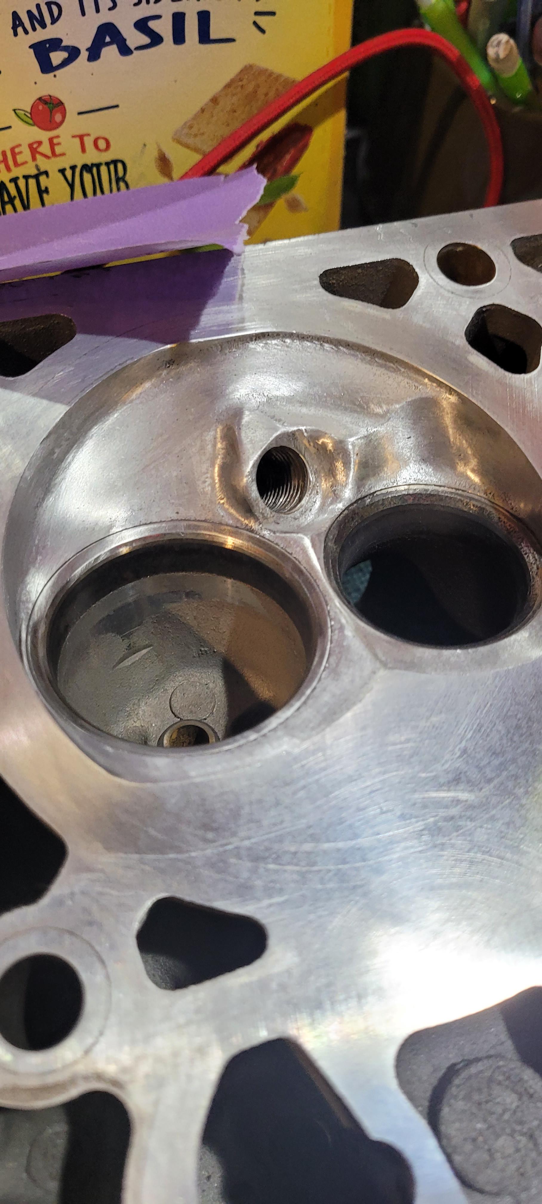 First attempt at polishing a combustion chamber. Not perfect but they