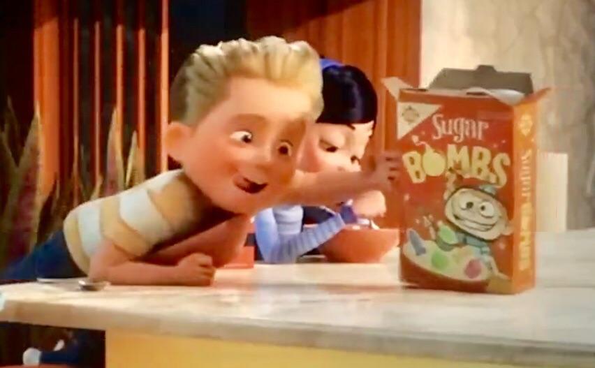 Dash’s favorite cereal is Sugar Bombs in Incredibles 2⁠. I wonder if it