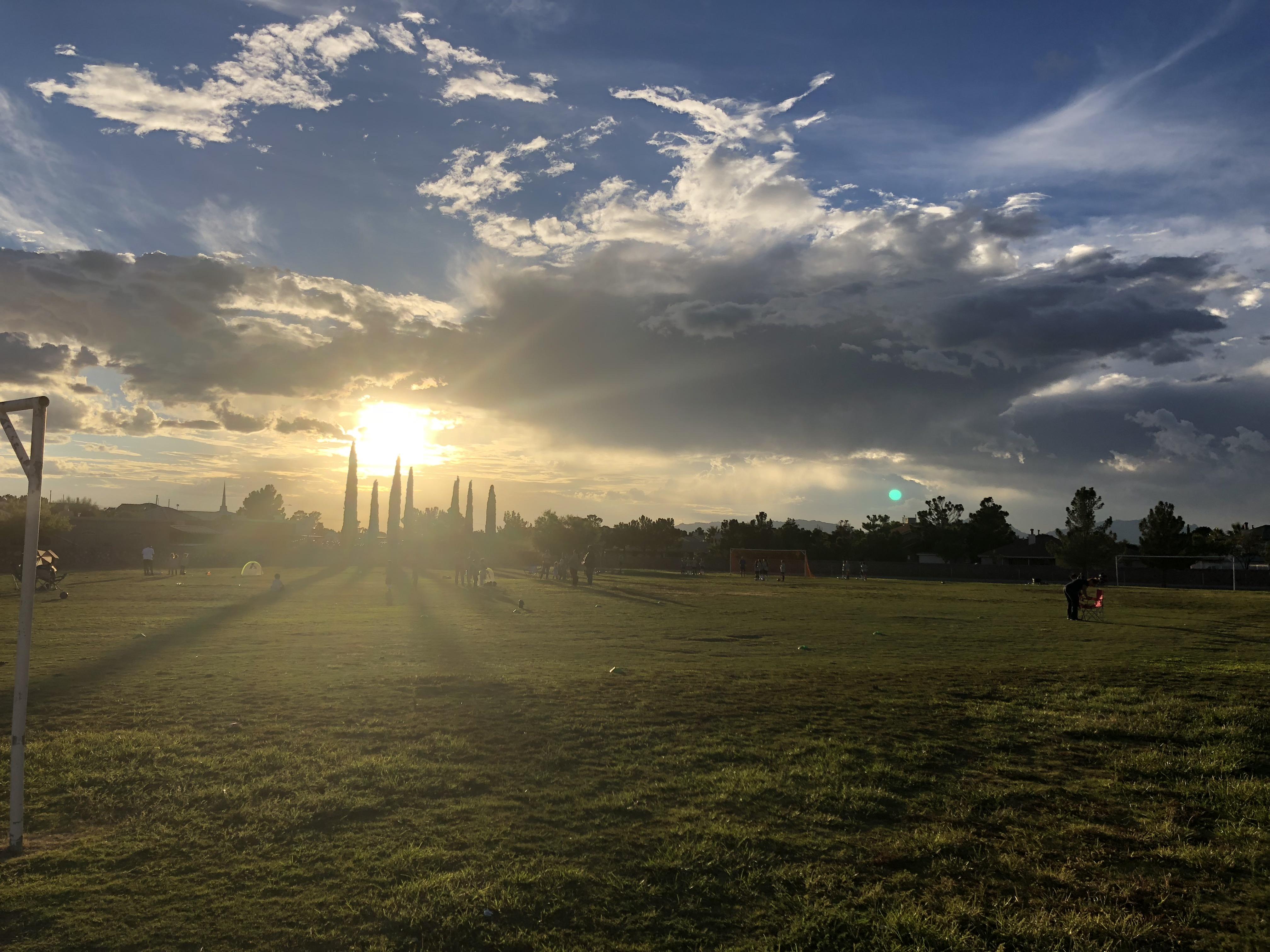 ITAP of the sunset at a soccer field in El Paso, Texas. r/itookapicture