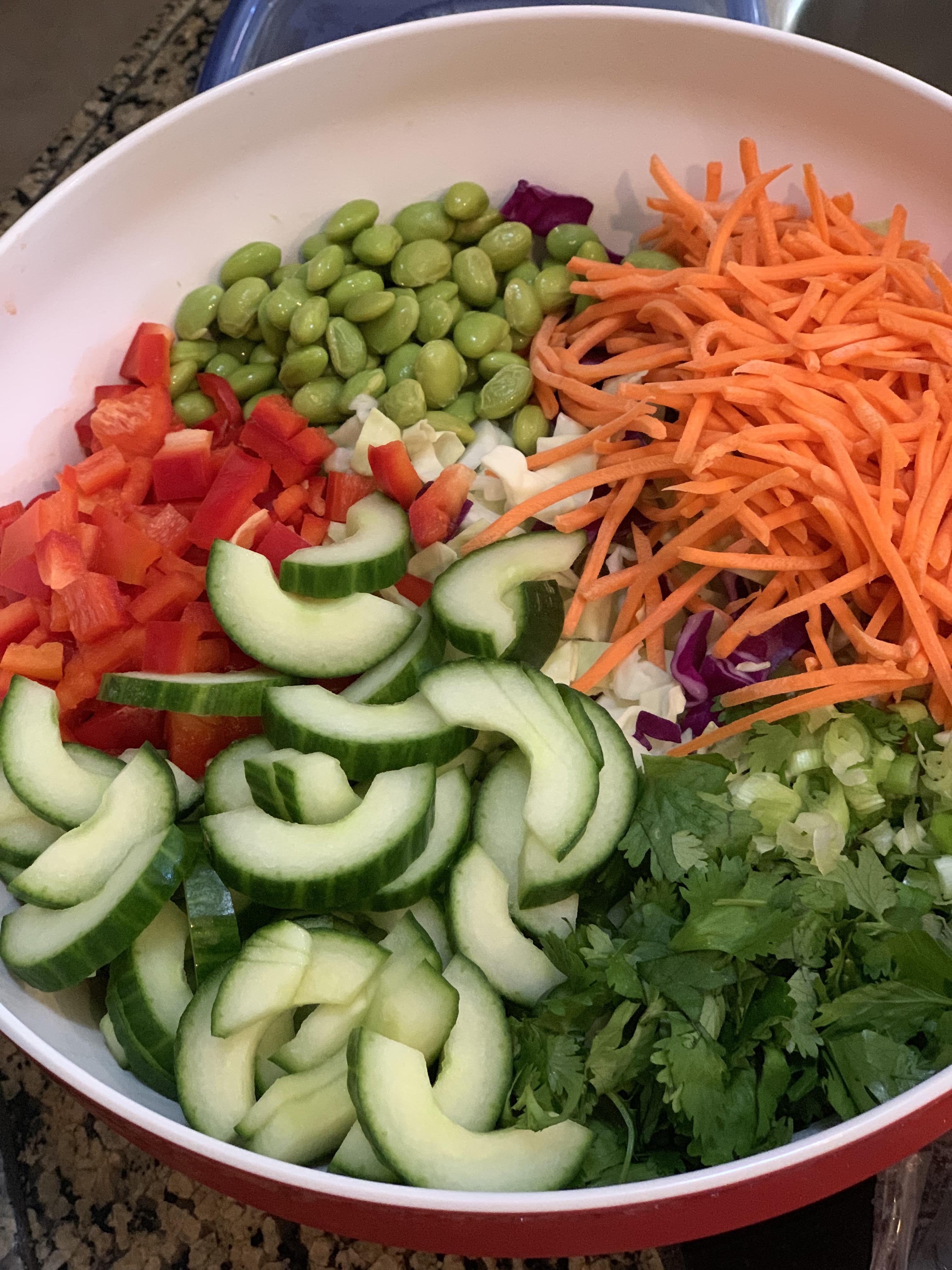 Thai salad with ginger peanut dressing recipes