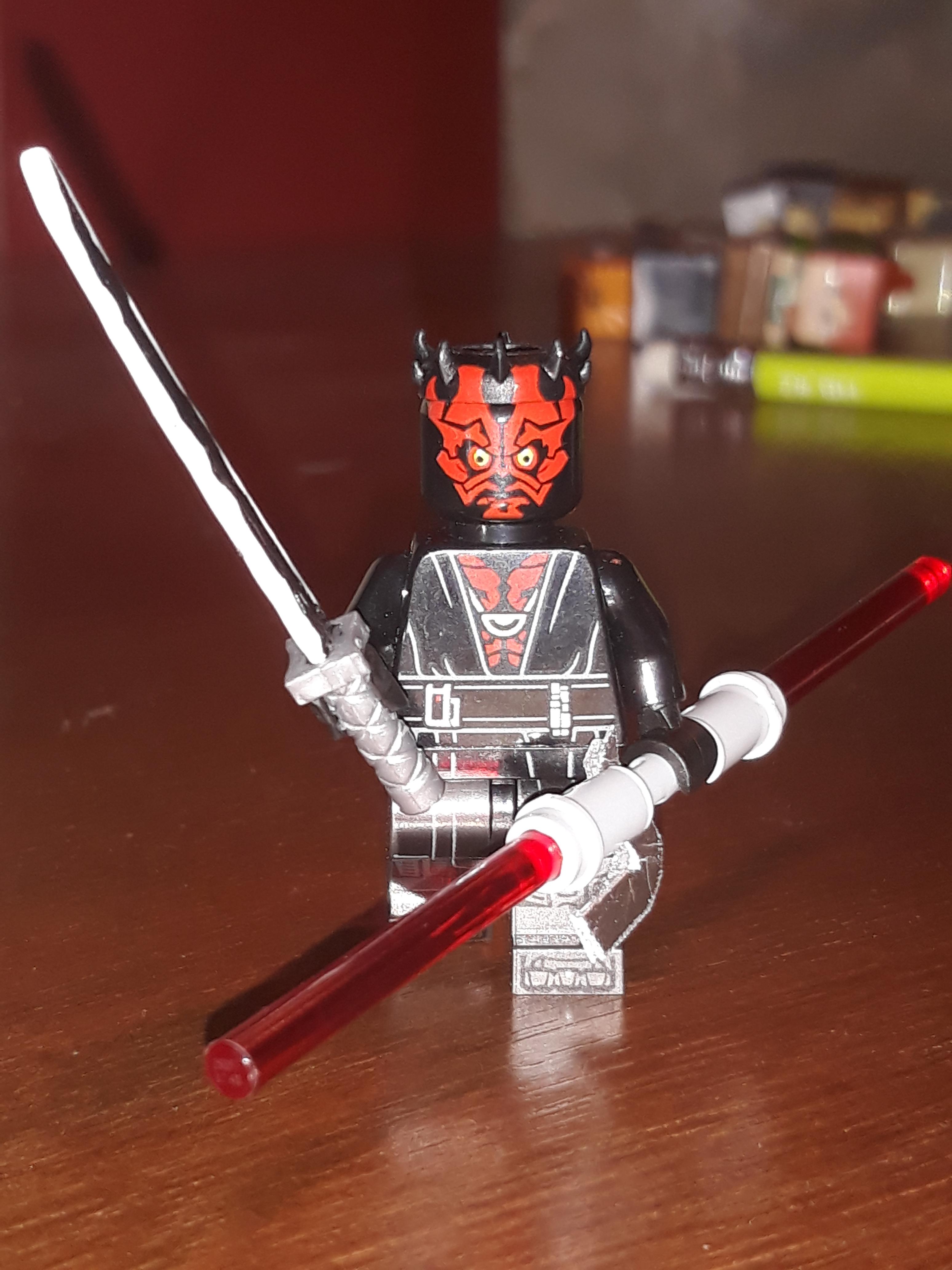 Maul with custom Rebels/Solo lightsaber and custom Darksaber legostarwars