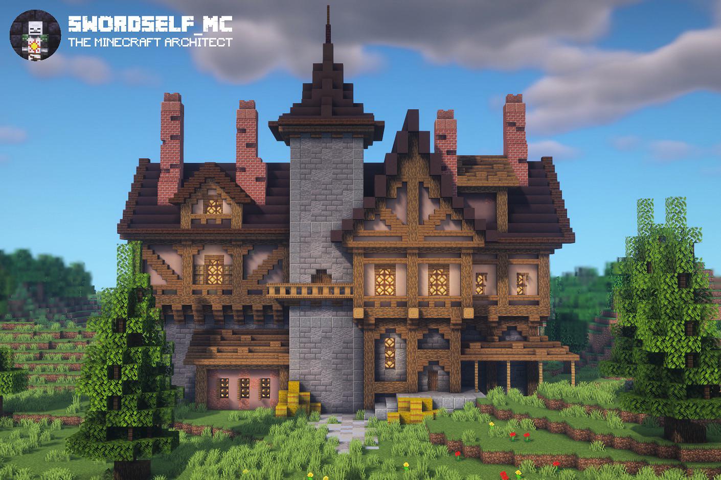 Messy medieval house p r/Minecraftbuilds