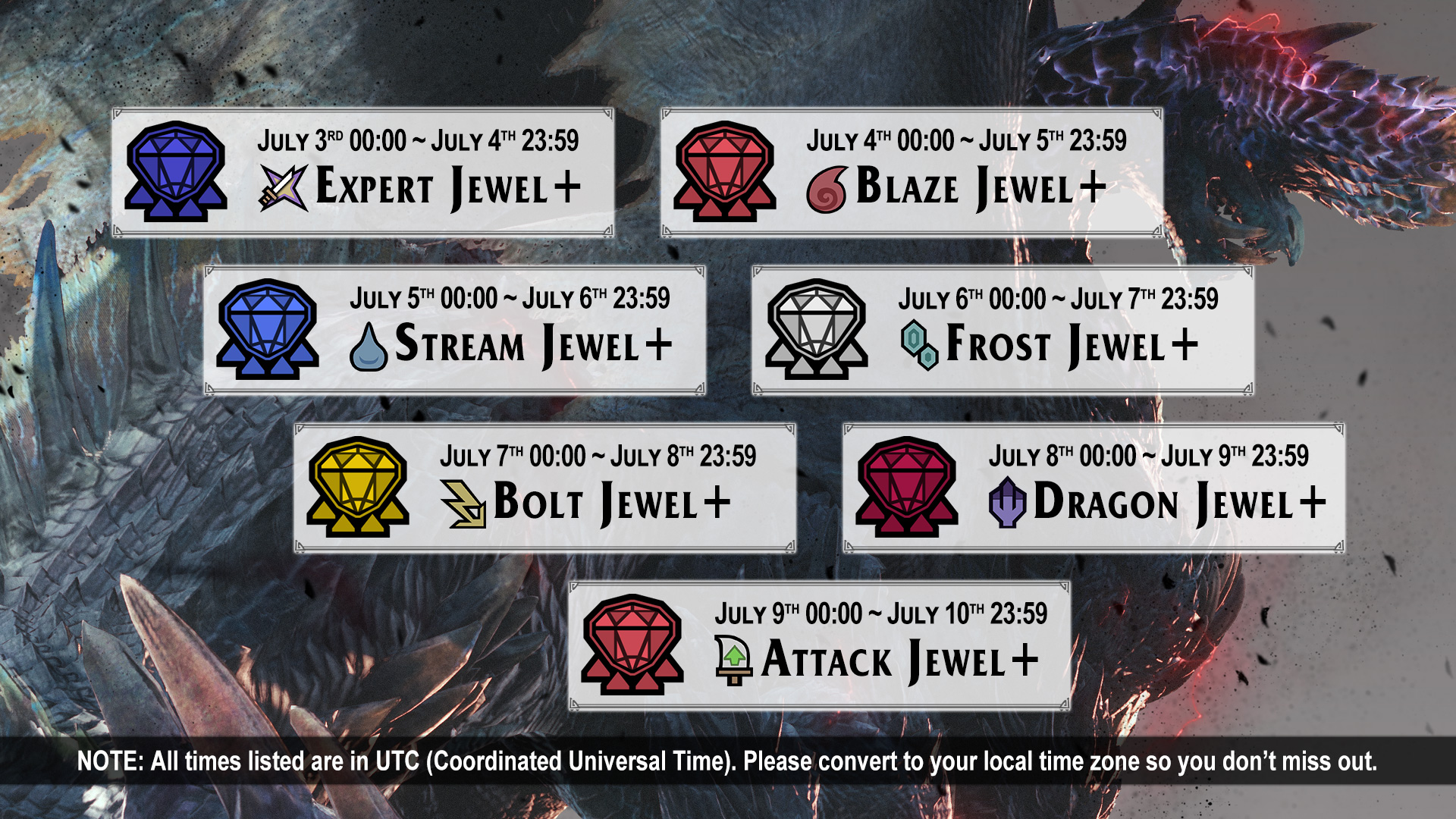 The daily Jewel rewards stacks! r/MonsterHunterWorld