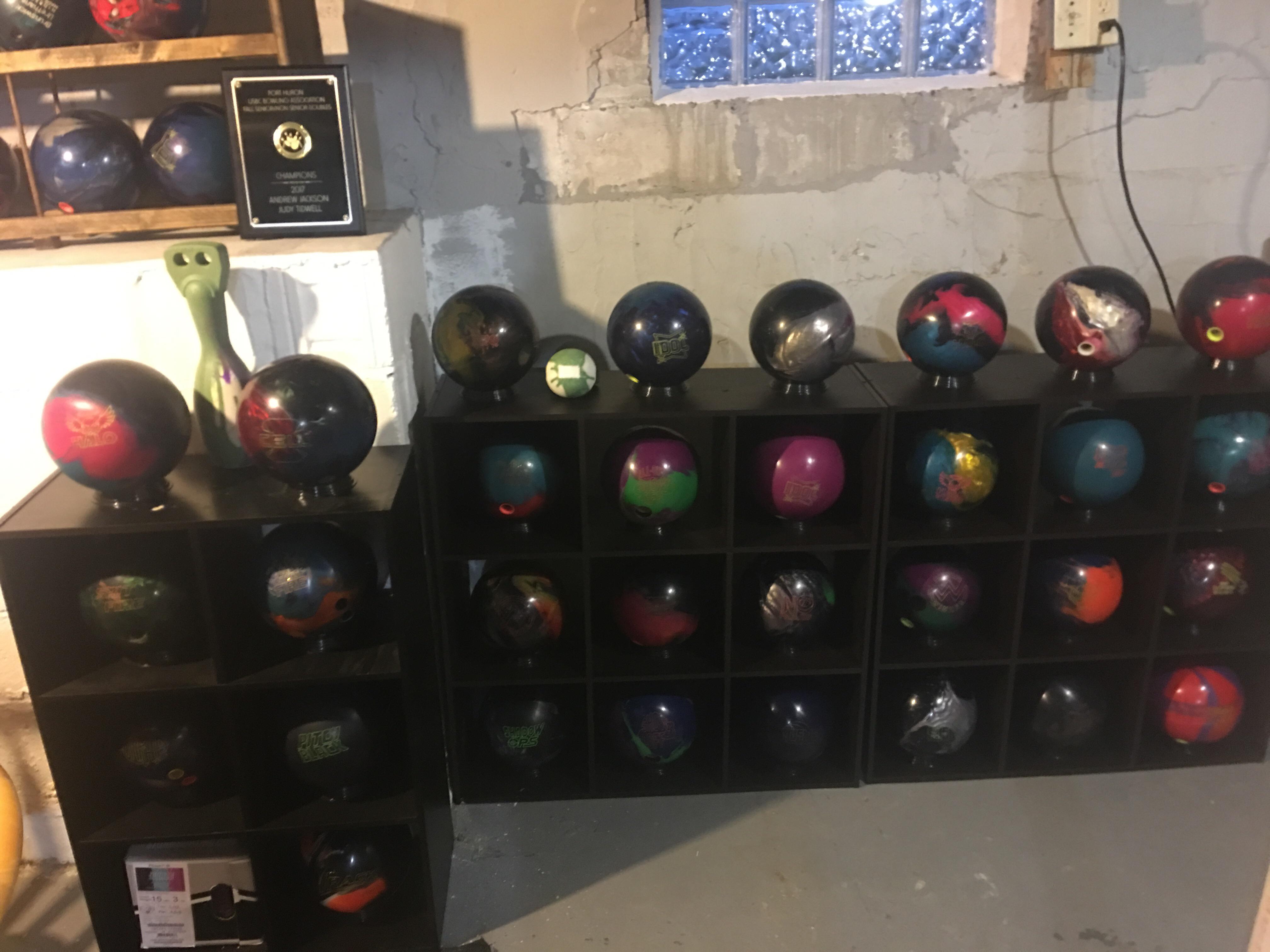 I bought some shelves and finally moved all of my bowling balls into