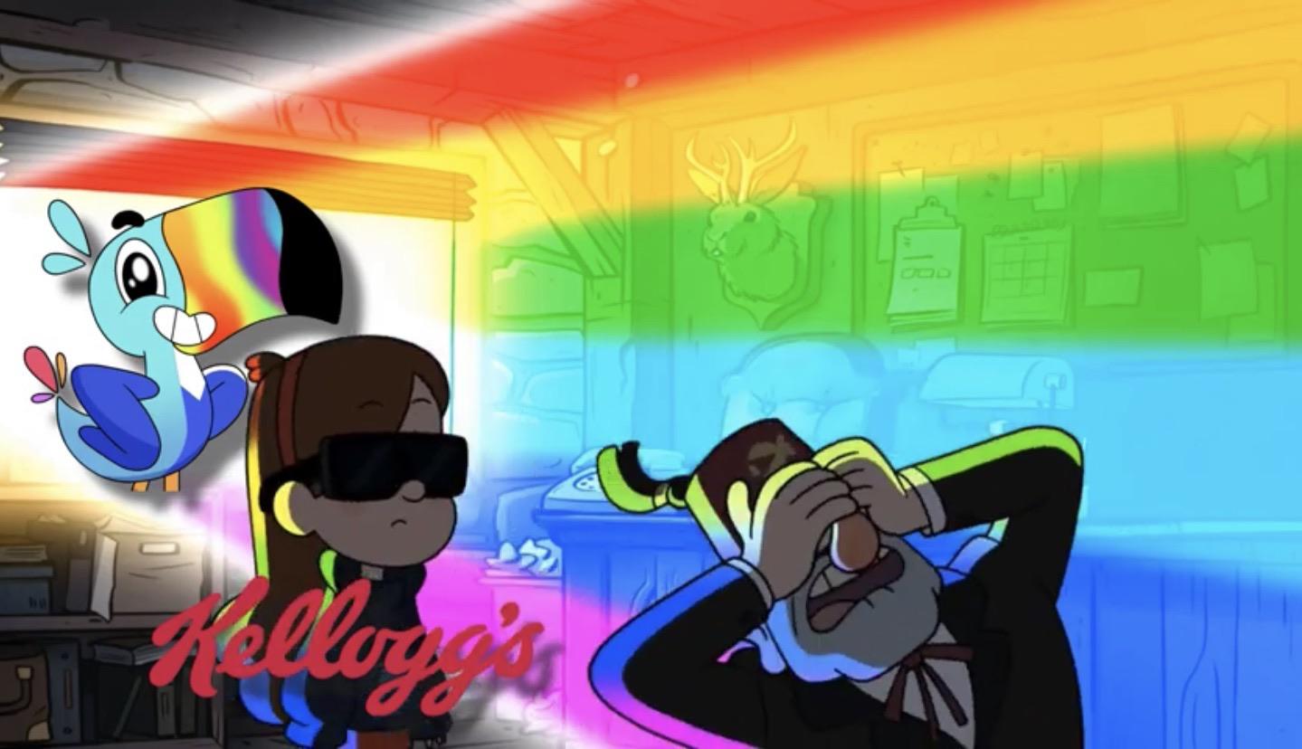 New Fruit loops Mascot he like r/gravityfalls