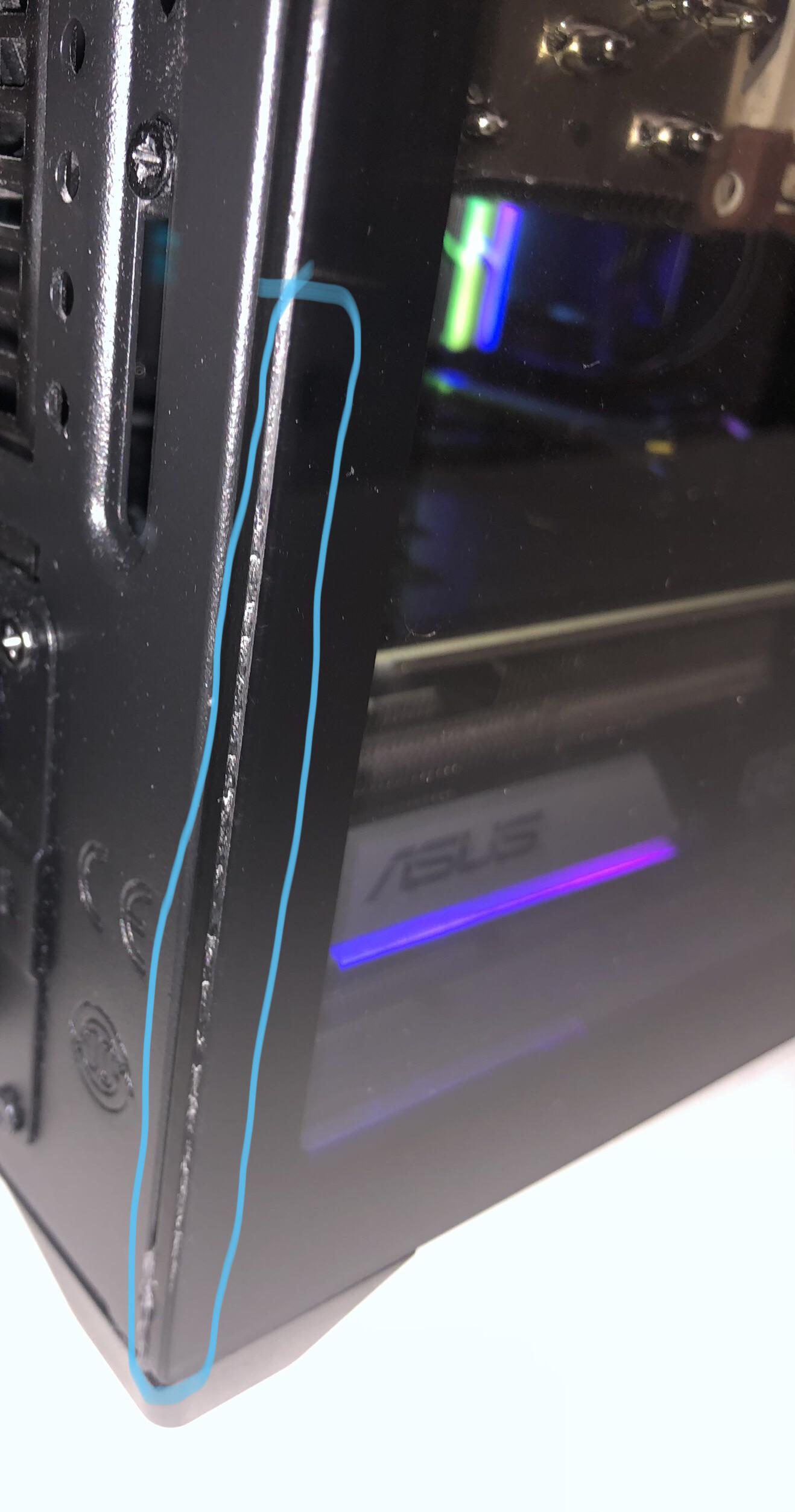 Nr200 glass side panel less then month and has these marks do you guys