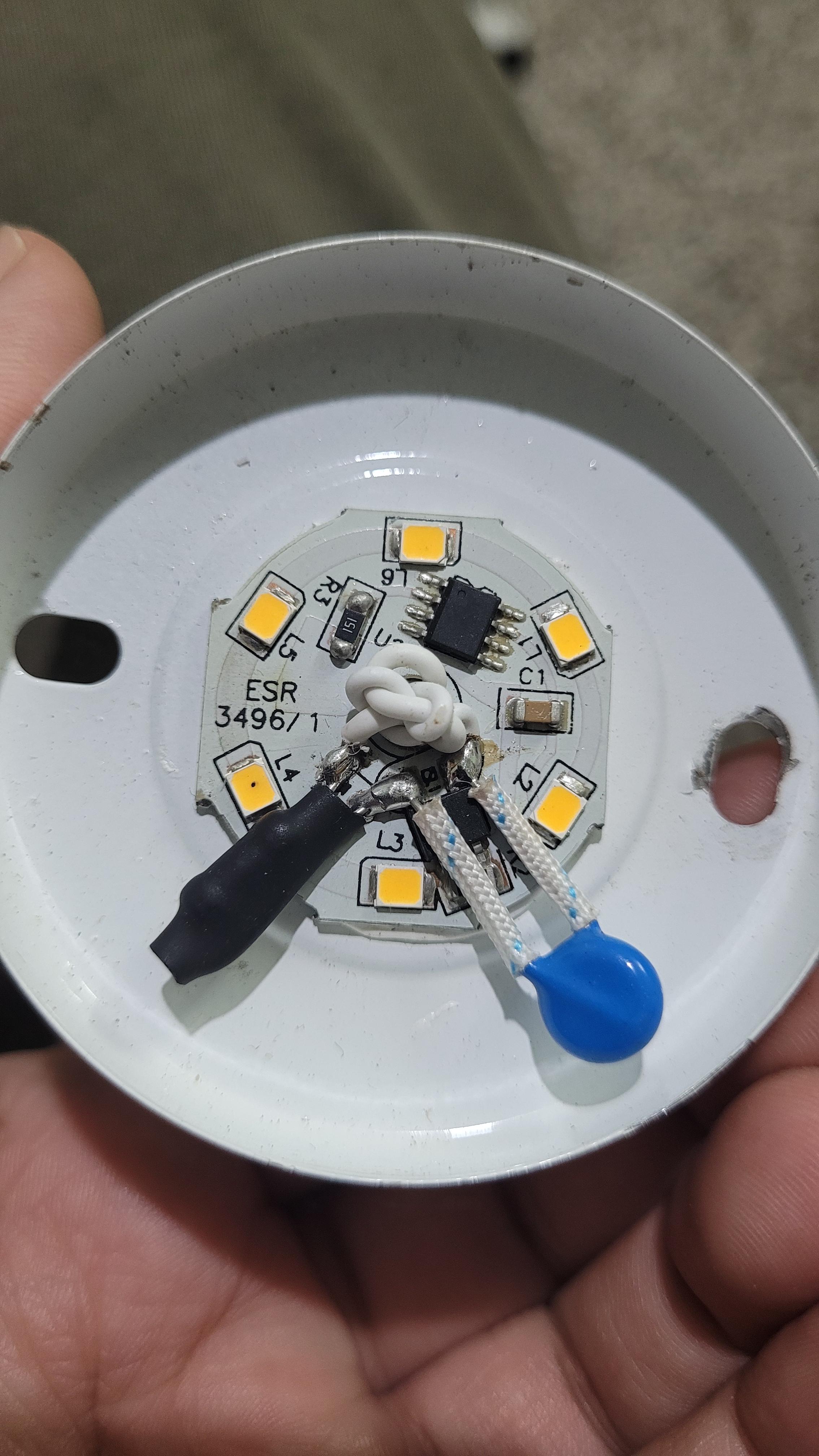 What could be wrong with this dimmed LED Light? Was being used for
