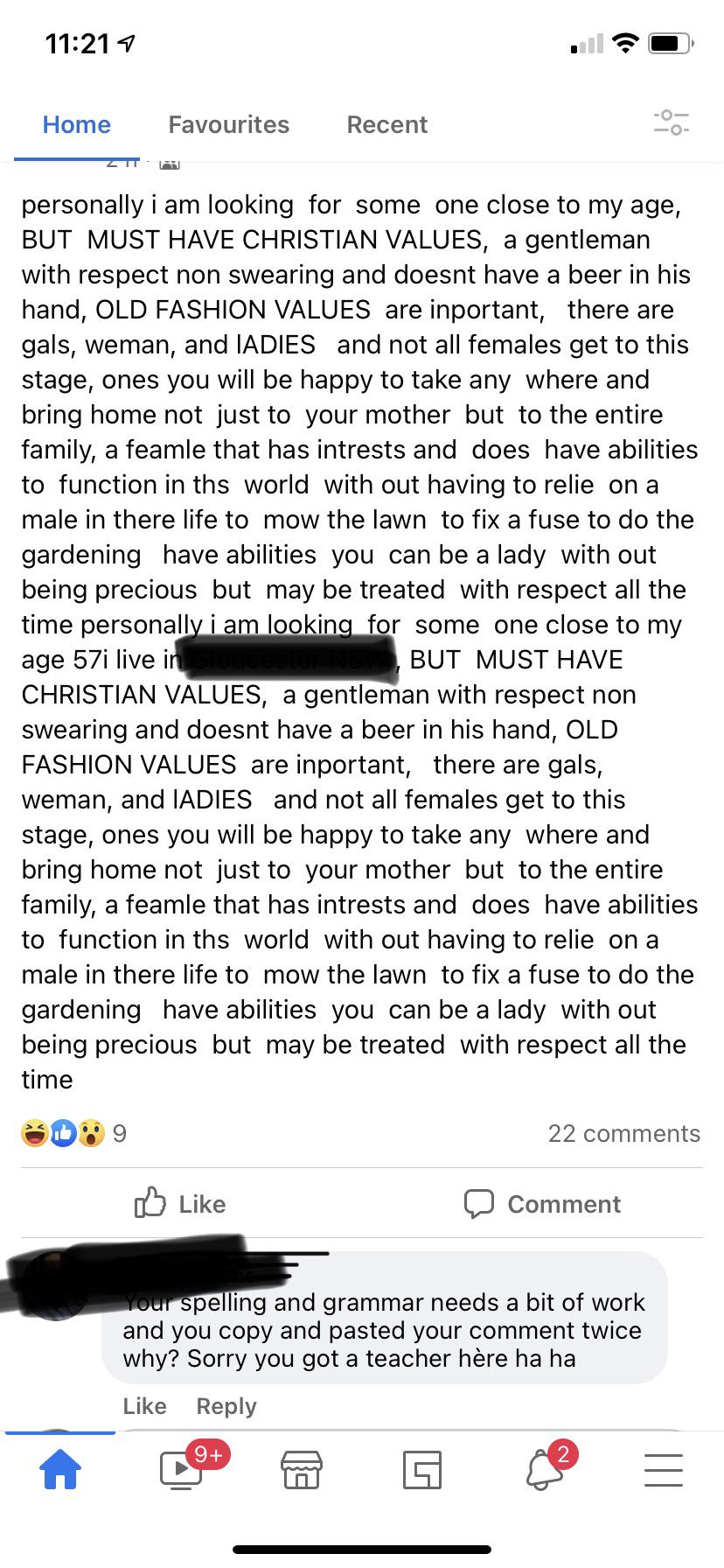 Post wall Christian, no idea what a spell check or a comma is, but you