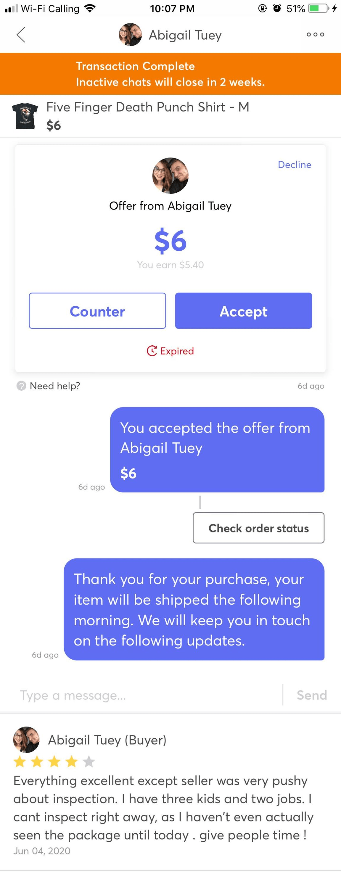 I politely ask all my buyers to inspect their items to let them know