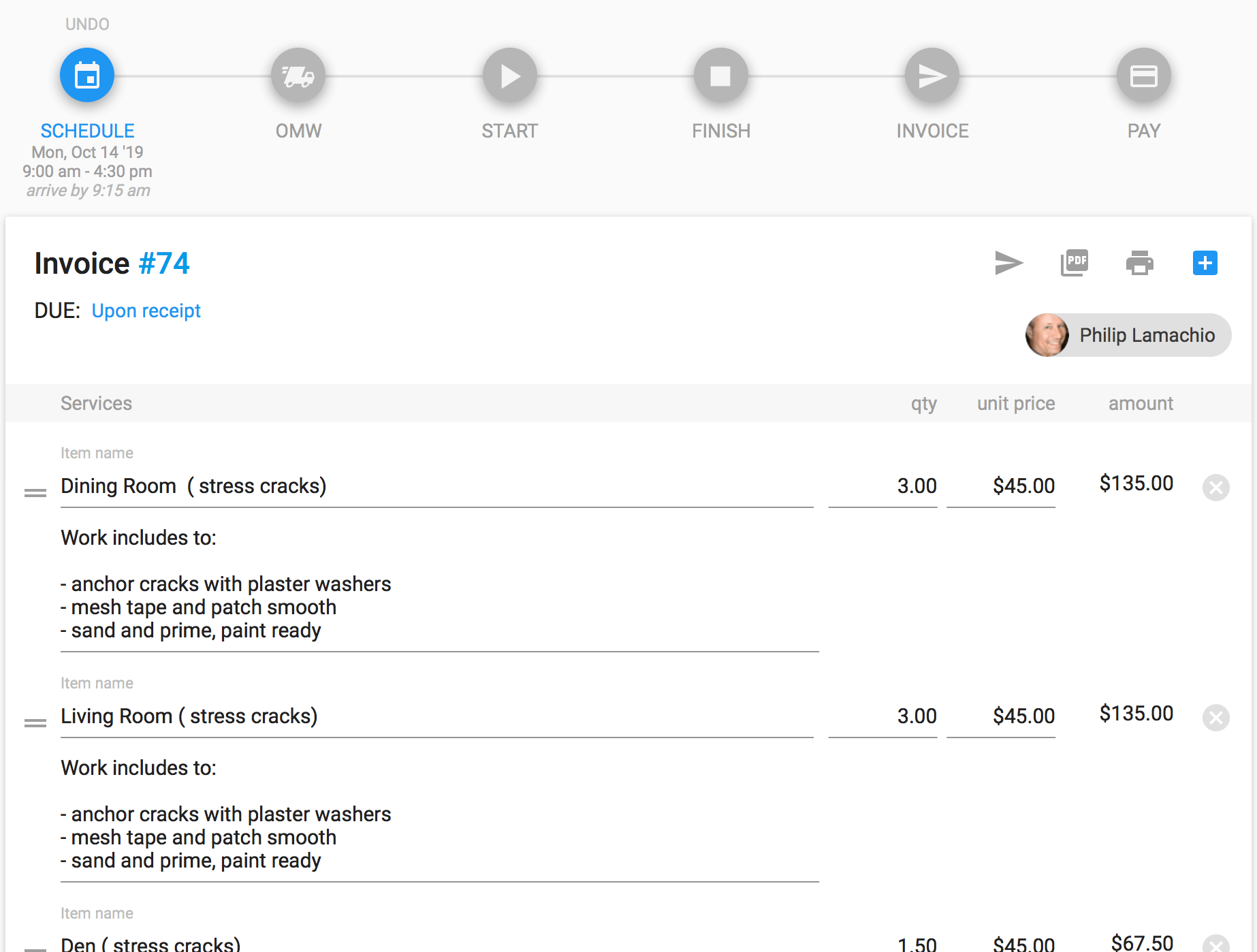 How I charge for Plaster Repair (A screen shot of the estimate from my next job) r/drywall