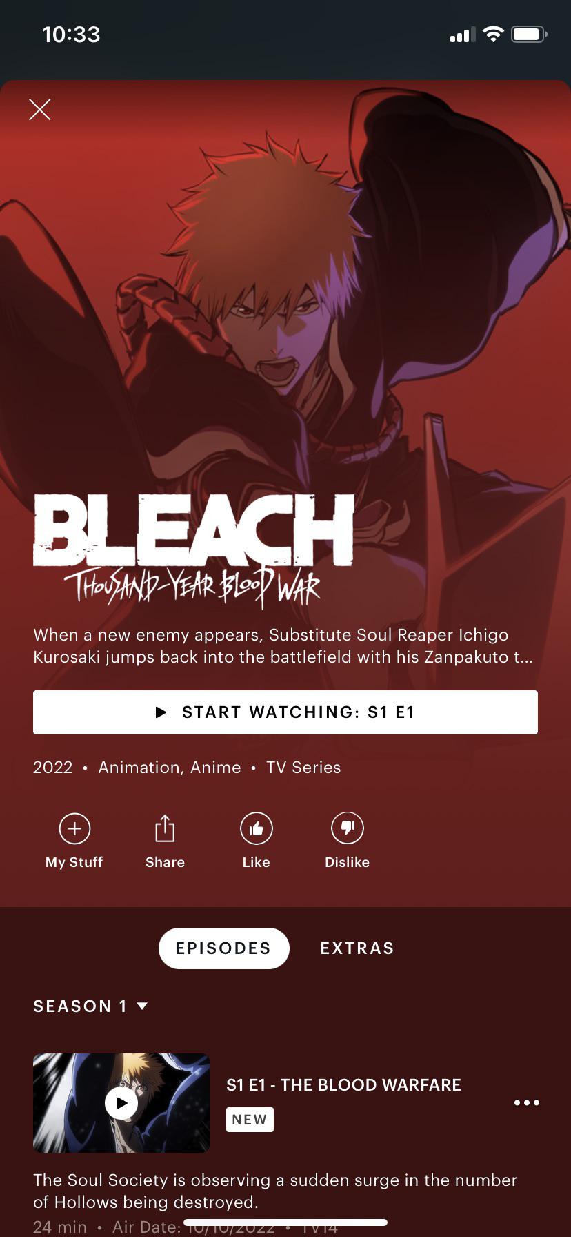 Episode 1 out on Hulu r/bleach