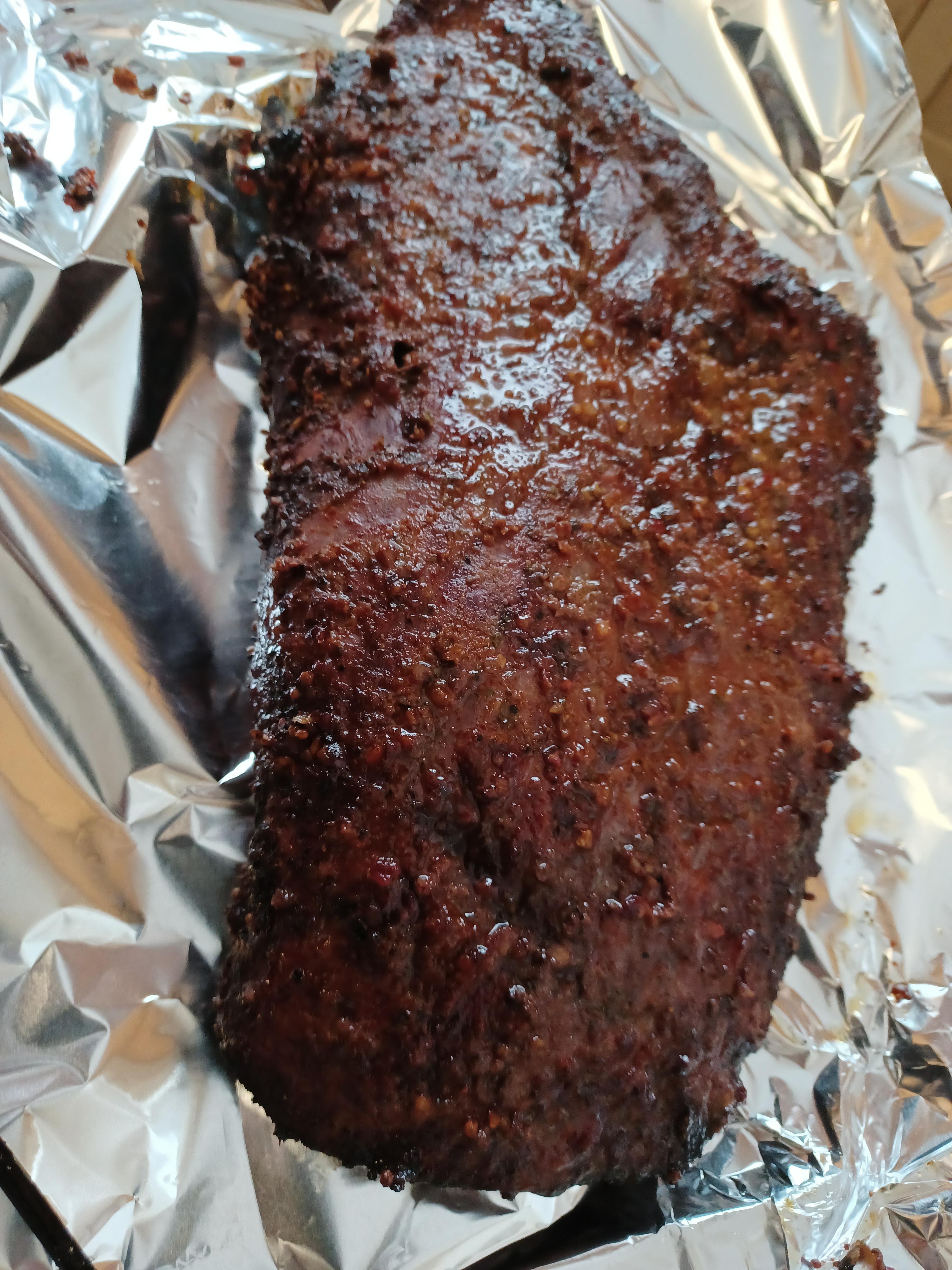 Elk brisket Little rest and wrapping with the local porter r/smoking