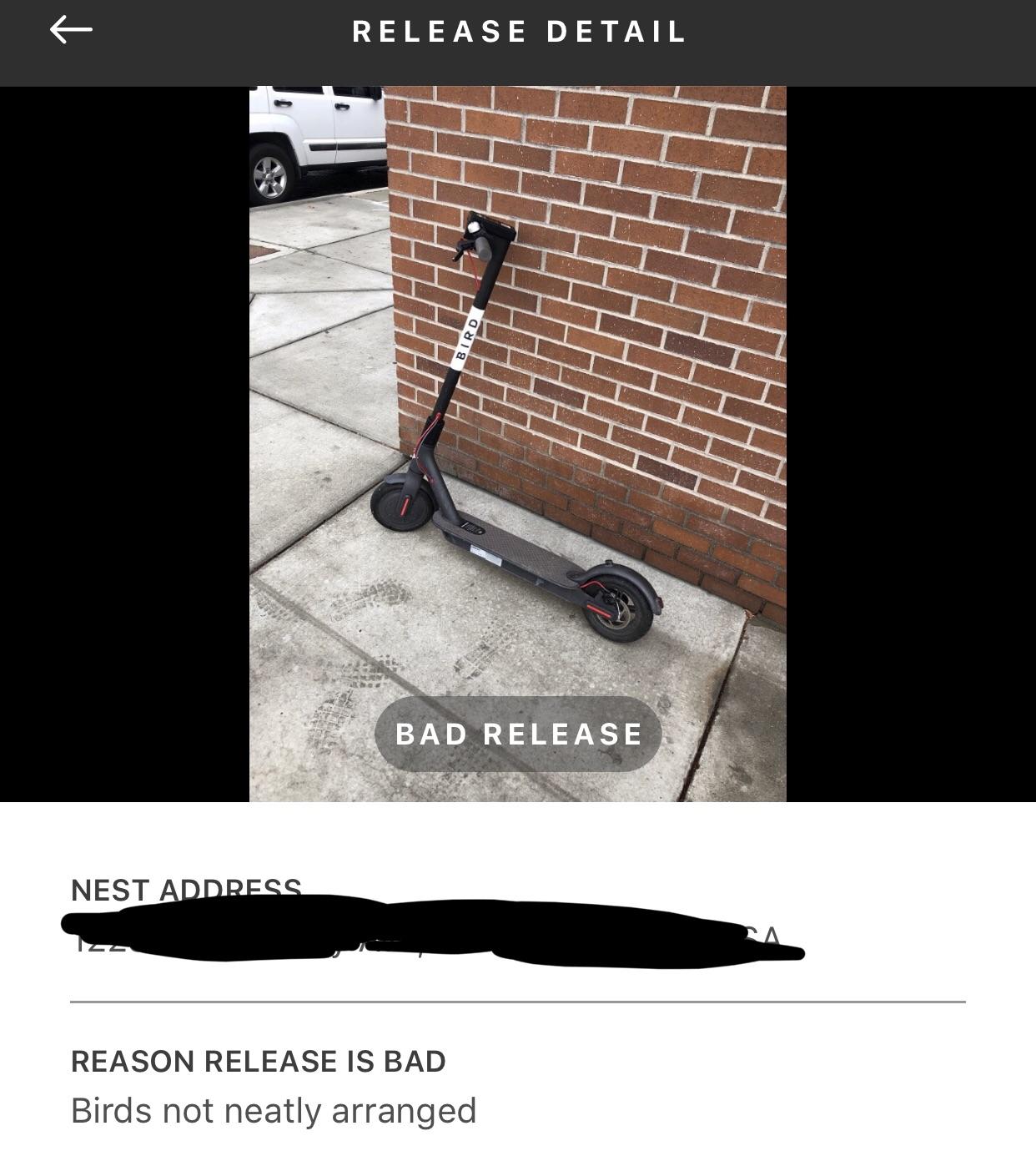 Release rating on damaged bird (kickstand) r/birdcharger