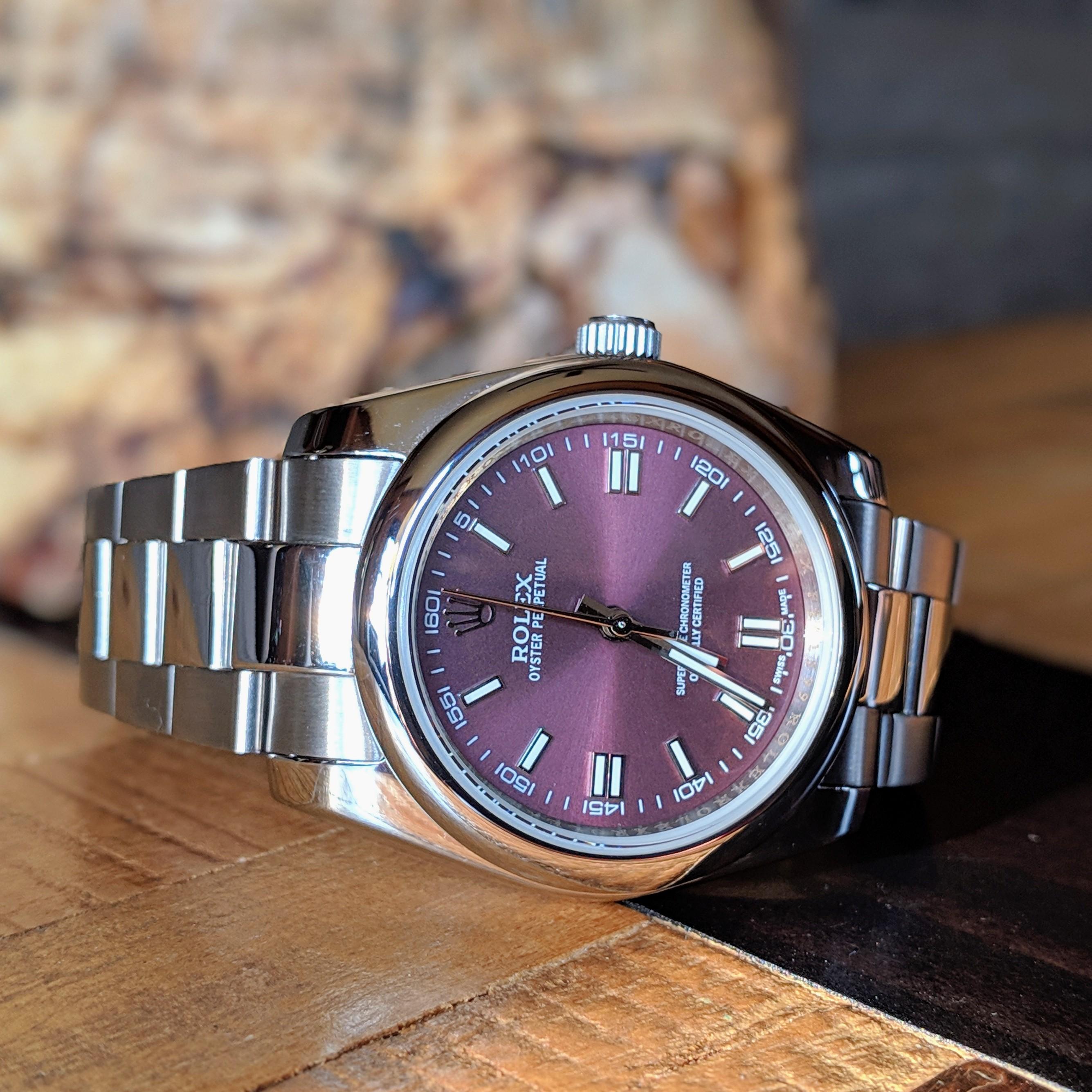 90 Rolex Oyster Perpetual 36mm (Ref. 116000) in Red Grape. r/ChinaTime