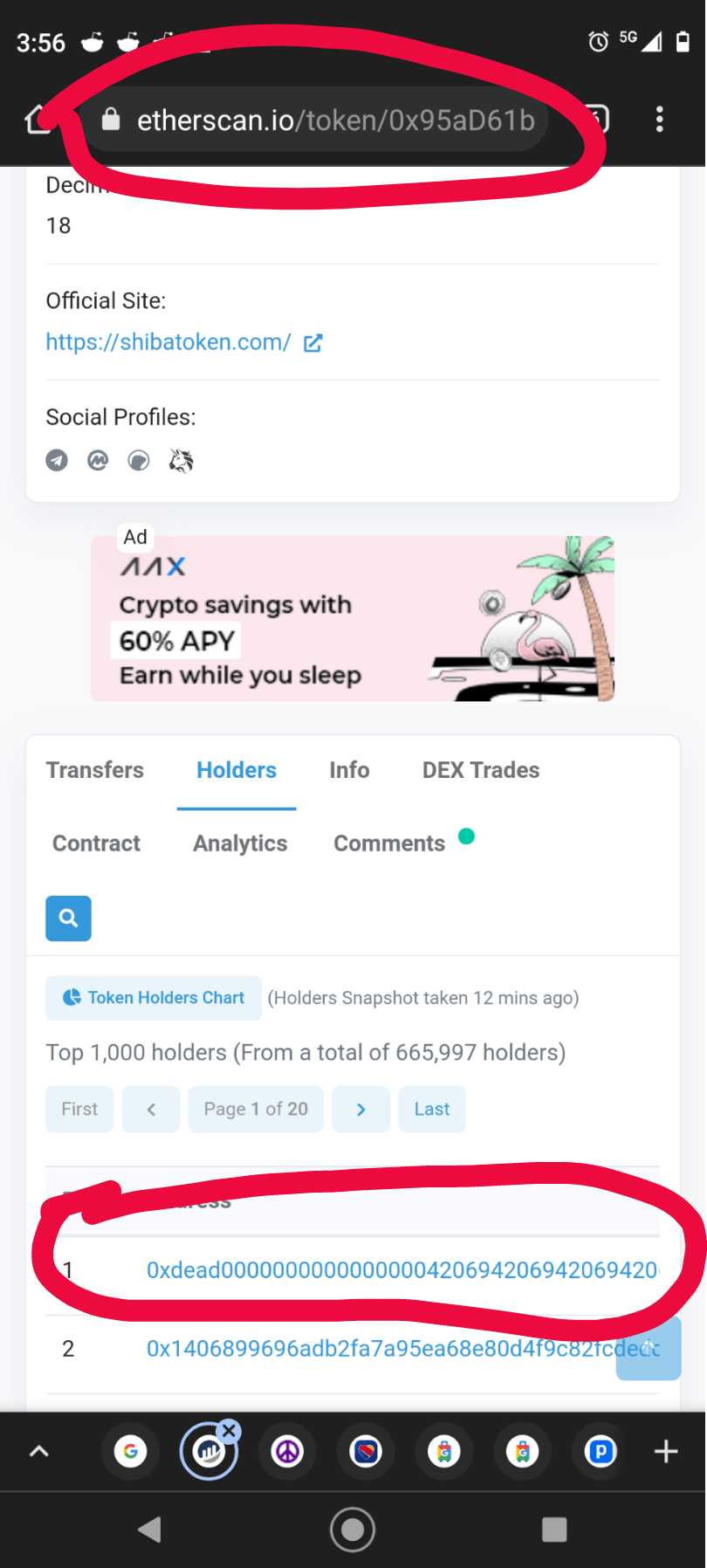 The True SHIB Burn Wallet. Do not fall for scammers giving out their