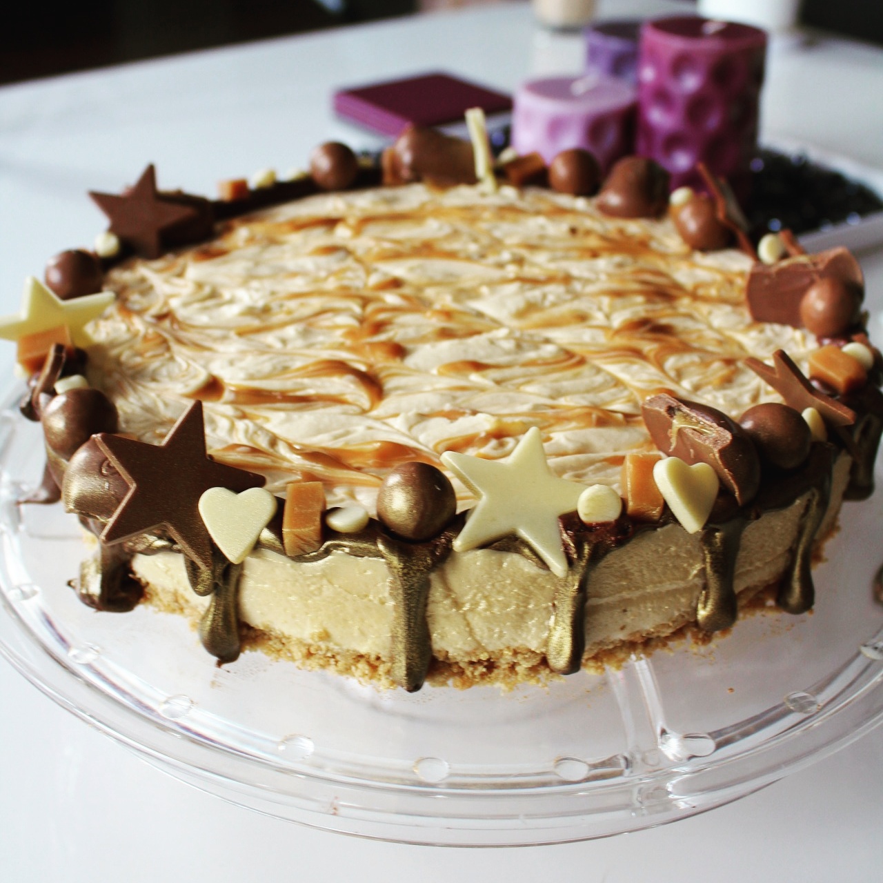 [Homemade] Birthday Caramel Cheesecake r/food