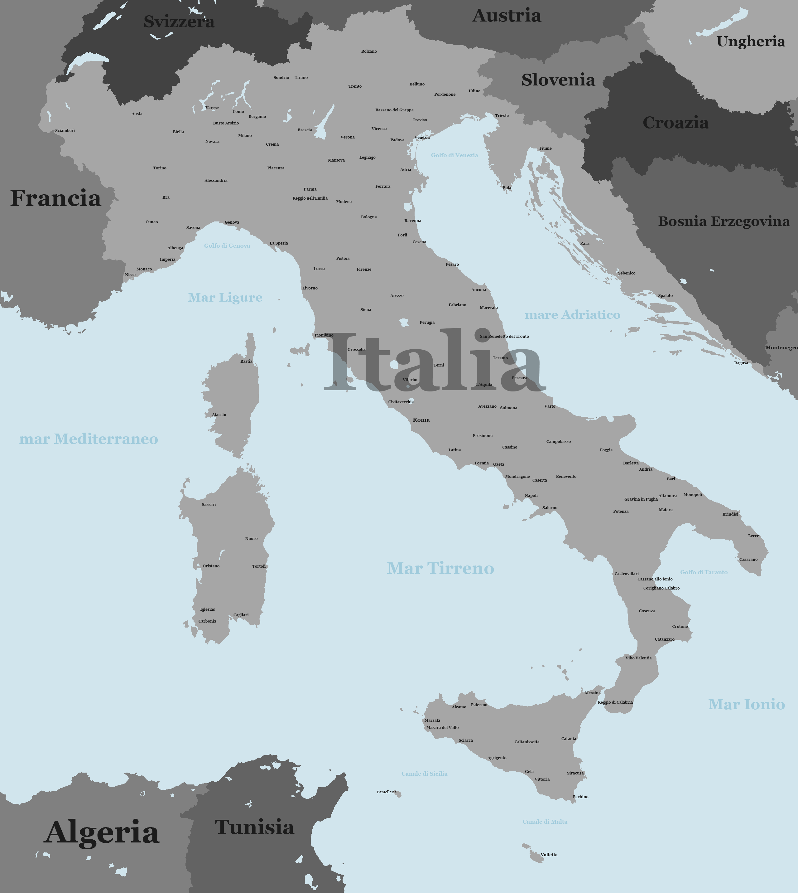 Alternate Map Of Italy Greater Italy imaginarymaps