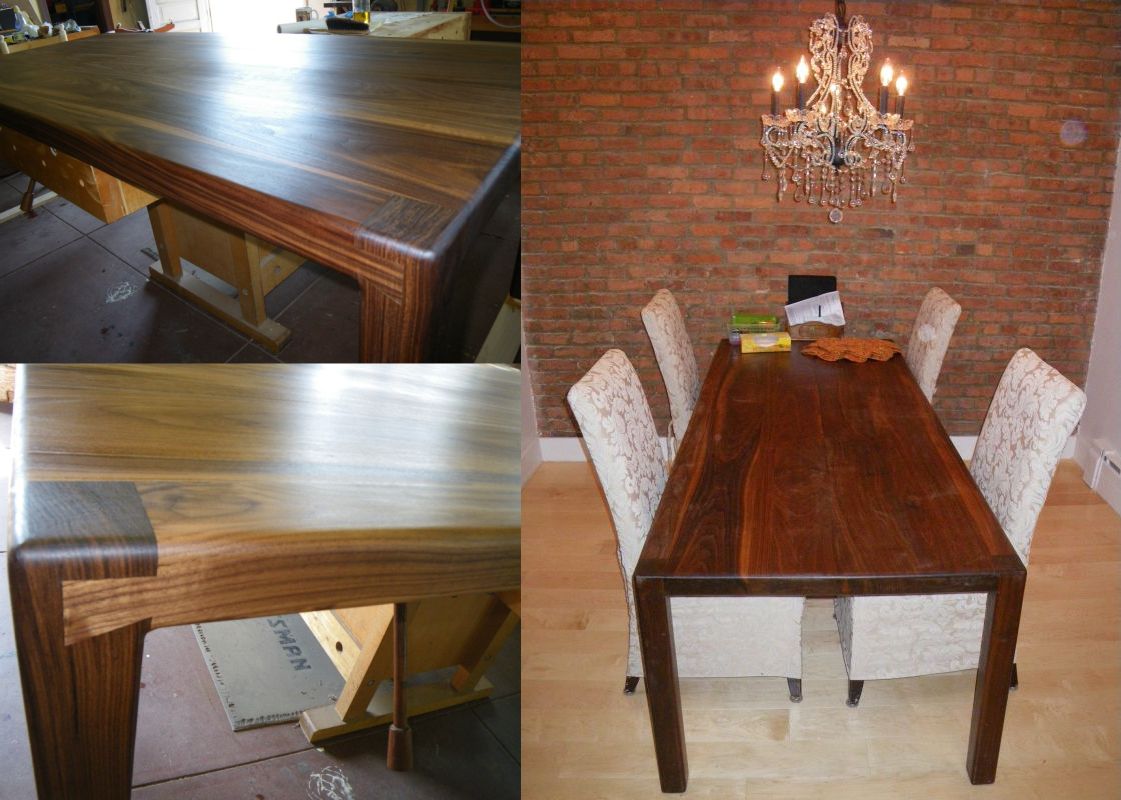 Halfblind halfdovetail walnut table leg joint r/woodworking