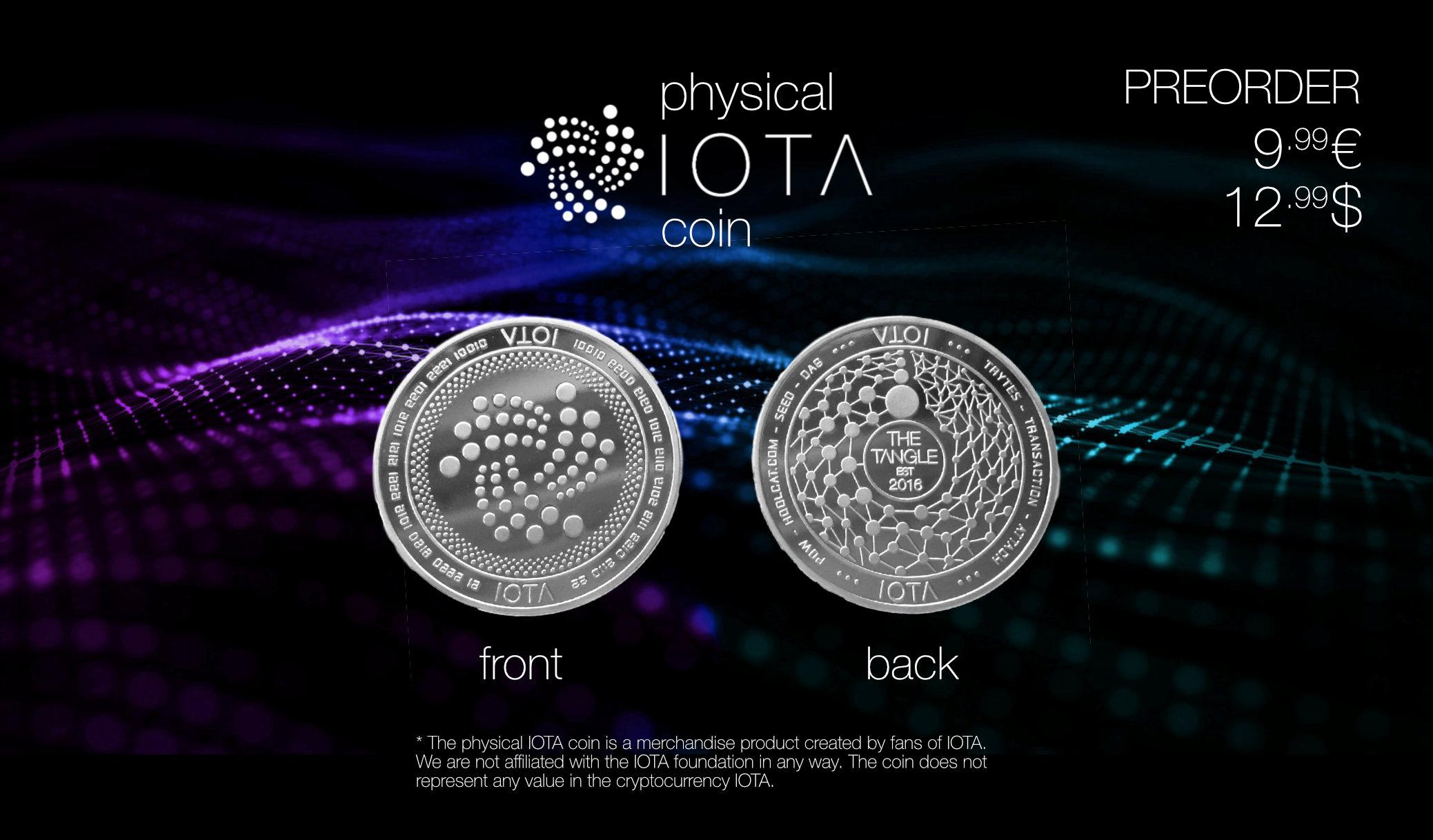 We made a physical IOTA coin preorder now r/Iota