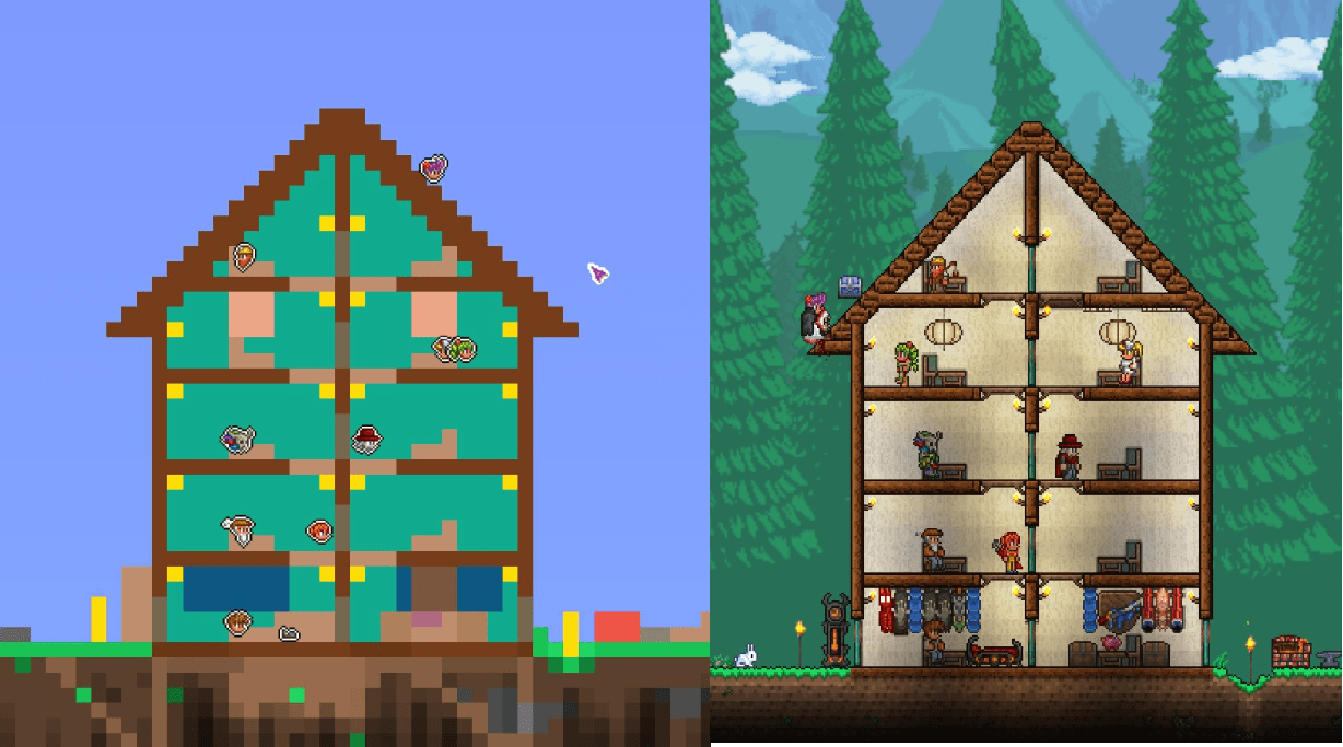 white dynasty wood shows up as blue on the map for some reason r/Terraria