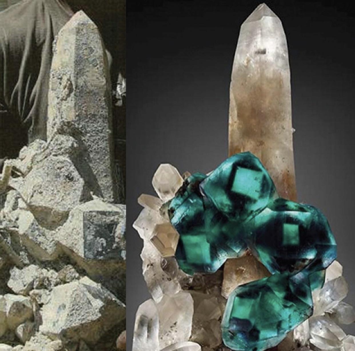 “The Eye of Africa” before and after restoration / ‘Alien Eye’ Fluorite