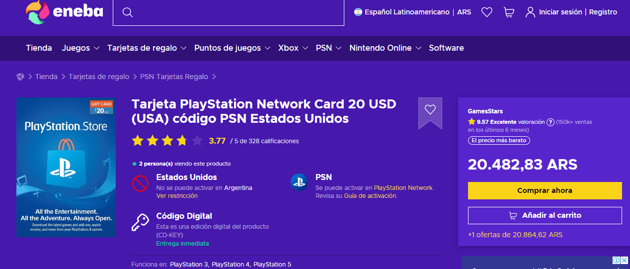 Baratita la tarjeta de 20 usd eh r/Argaming