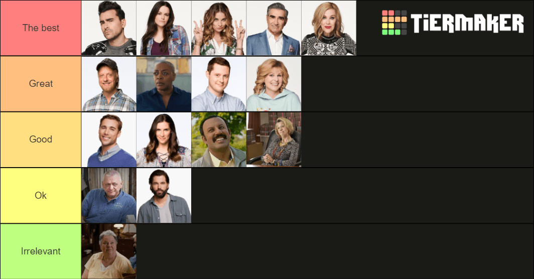 Schitt's Creek character tier list r/tierlists