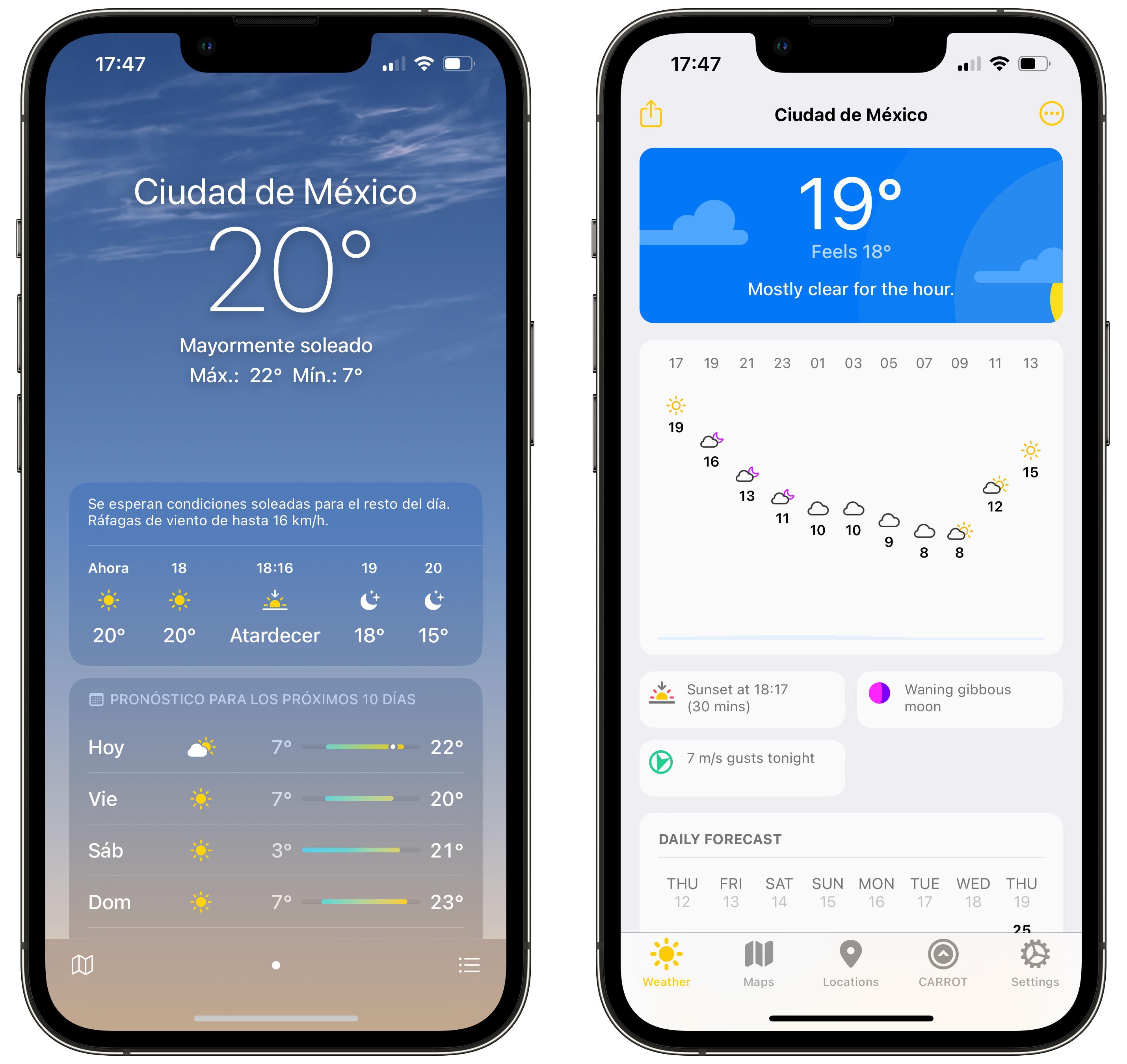 Which weather apps is better Native Weather from iOS VS CARROT r/iphone
