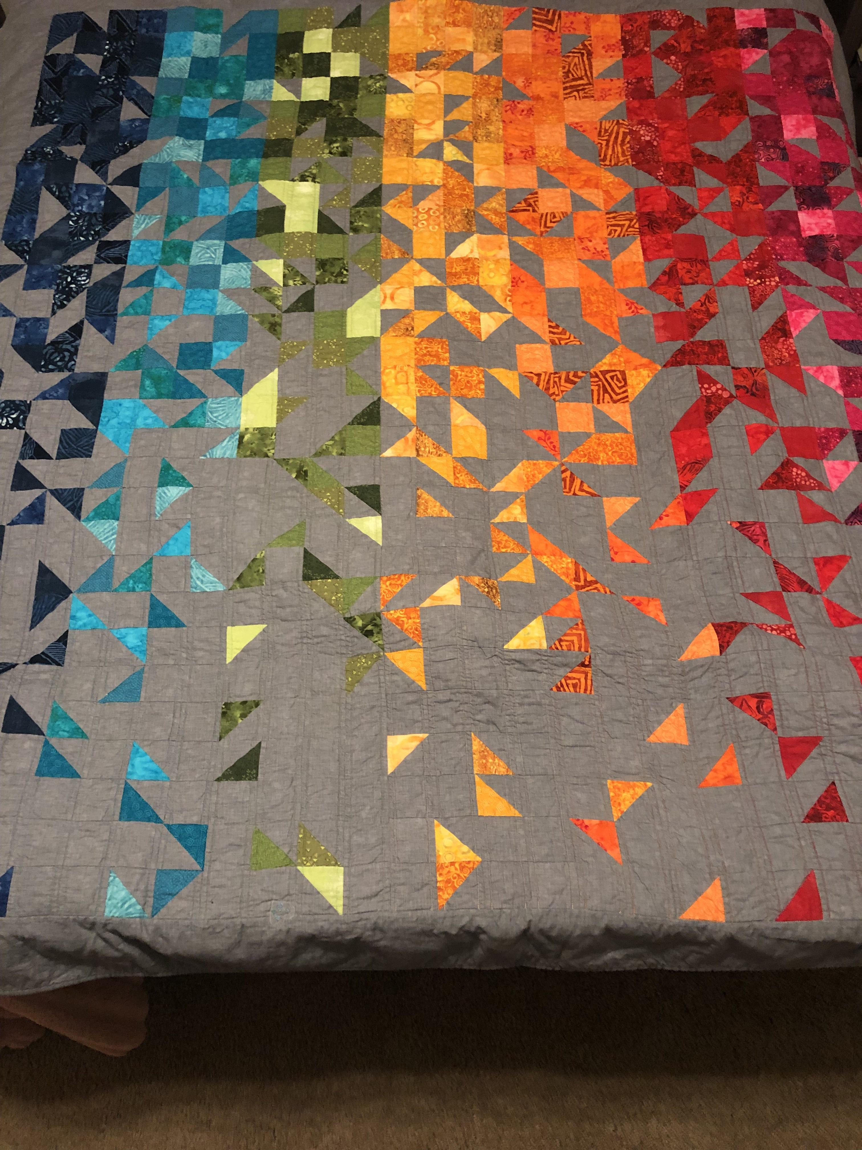 My mom started quilting a couple years ago. She recently made this