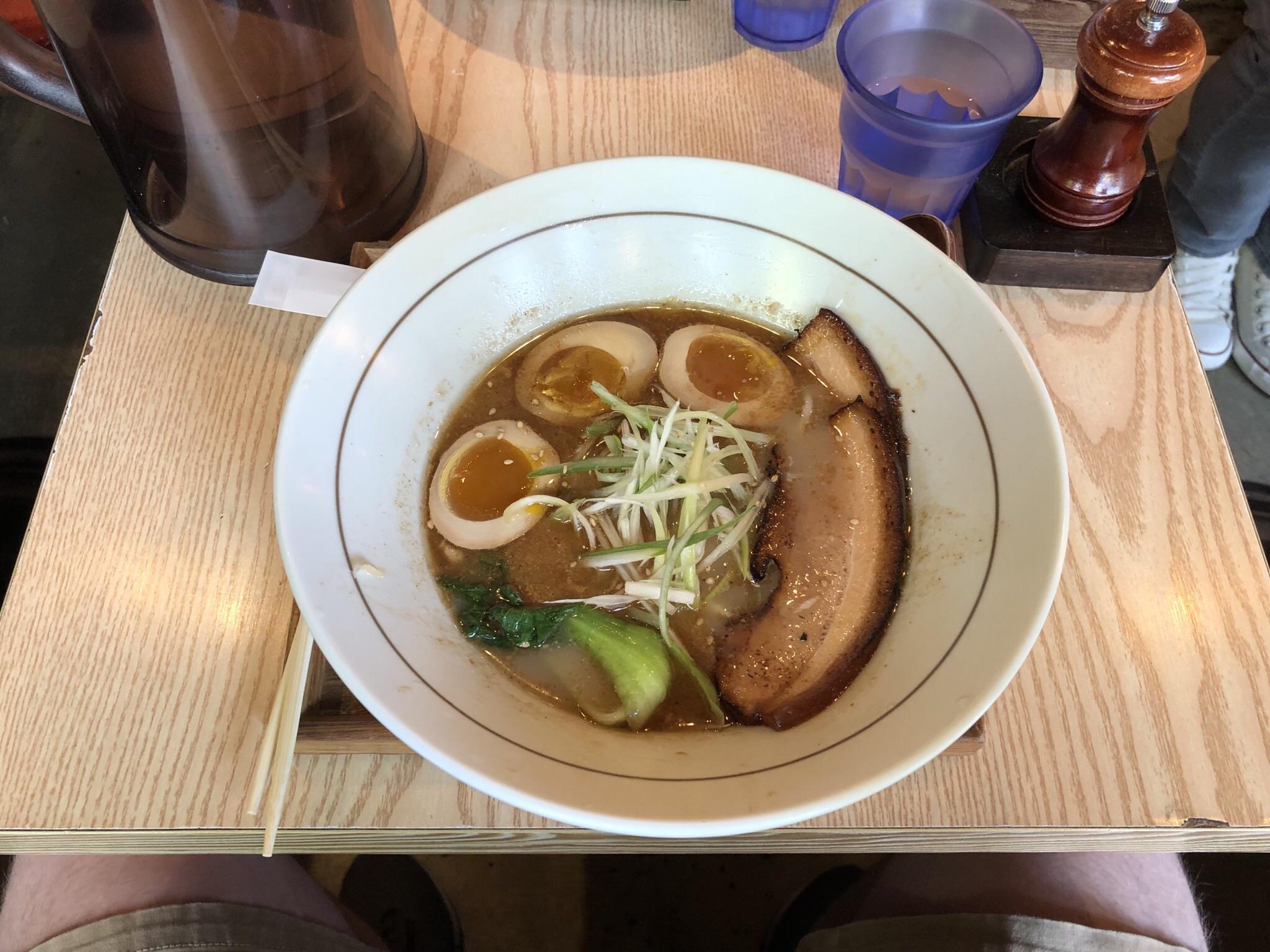 Tonkotsu Black Ramen with a Seafood broth from a favorite local place