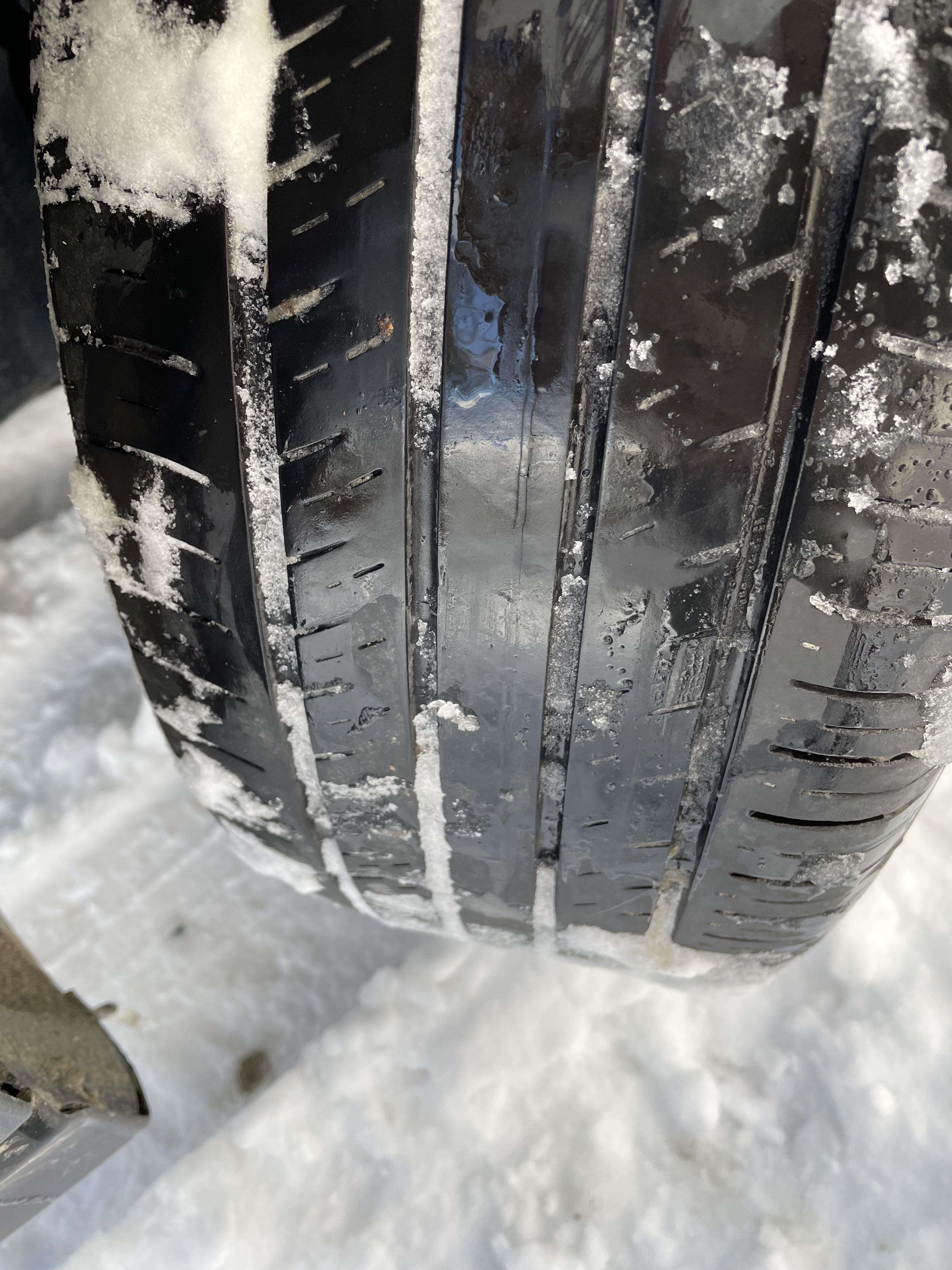 Rental car I got has bald tires in the middle of a snow storm (Canada