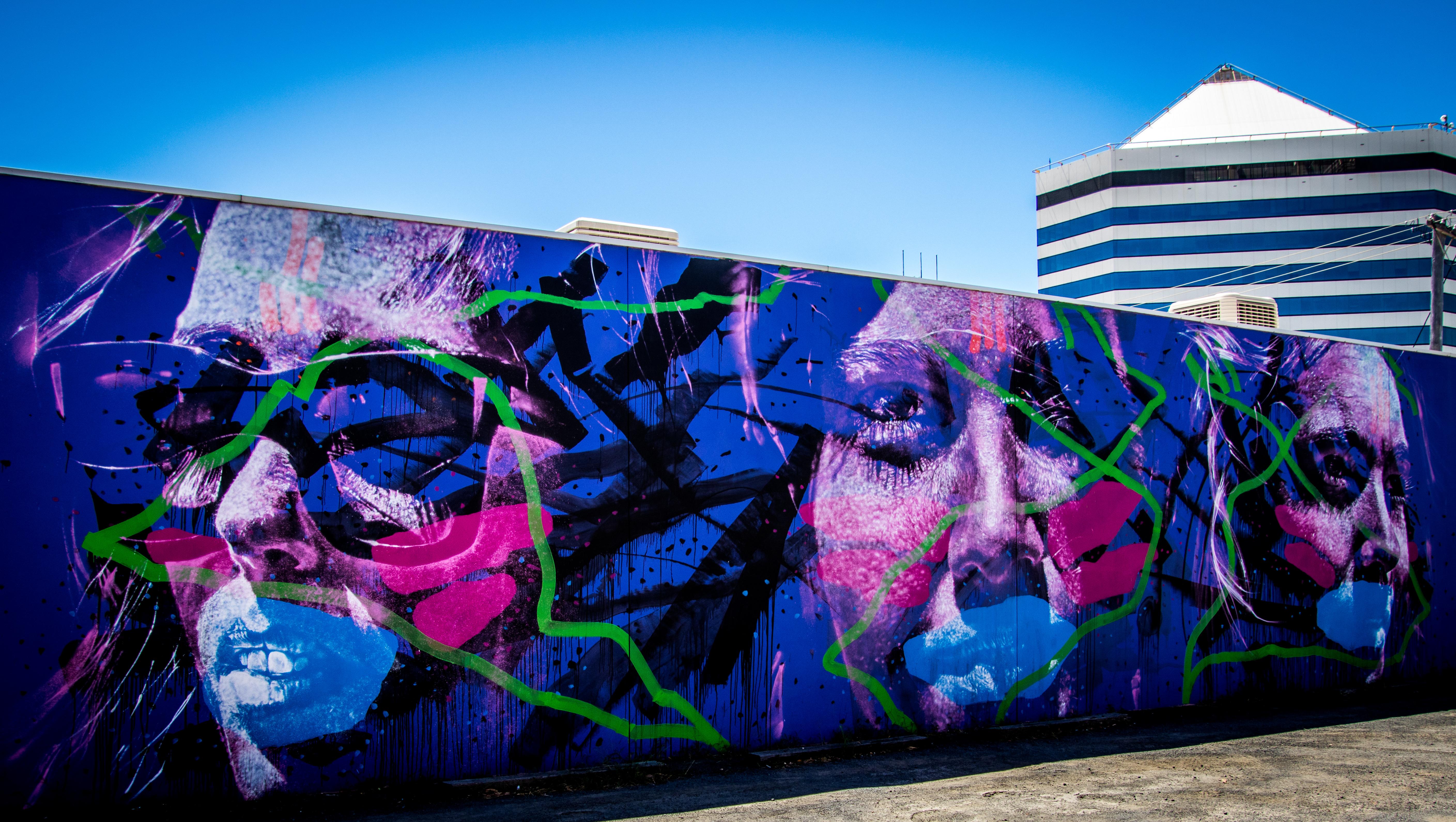 Shoestring Cafe Wall, Wittenoom St., Bunbury, Western Australia. r