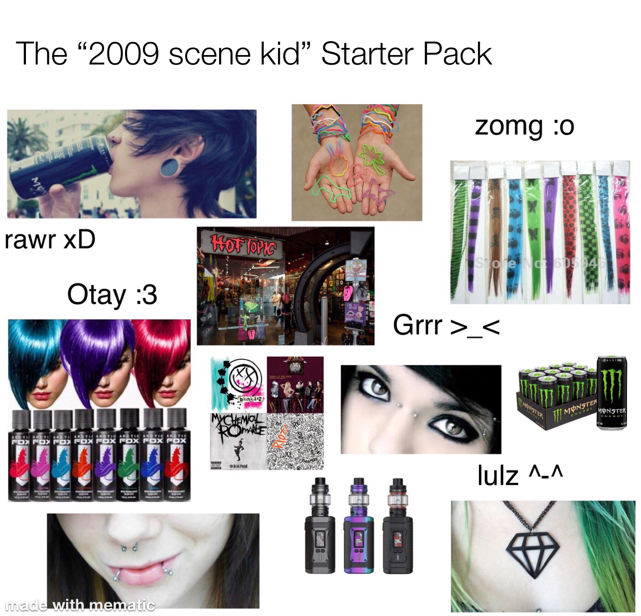 Scene kid starter pack r/starterpacks