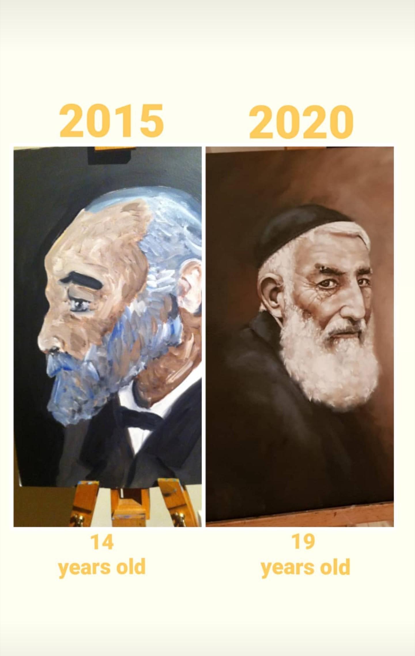 Painting progress over the years r/ArtIsFuckingLit